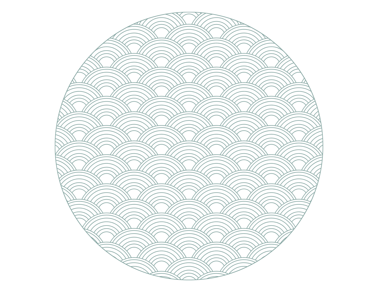Circular illustration with waves inside