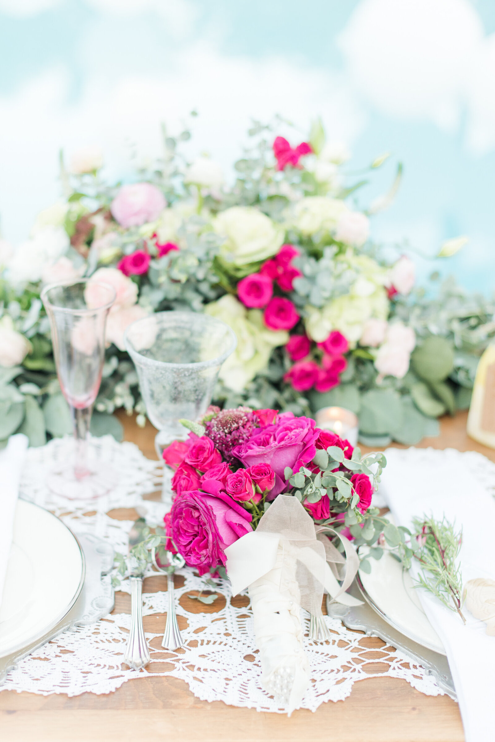 poolside wedding reception