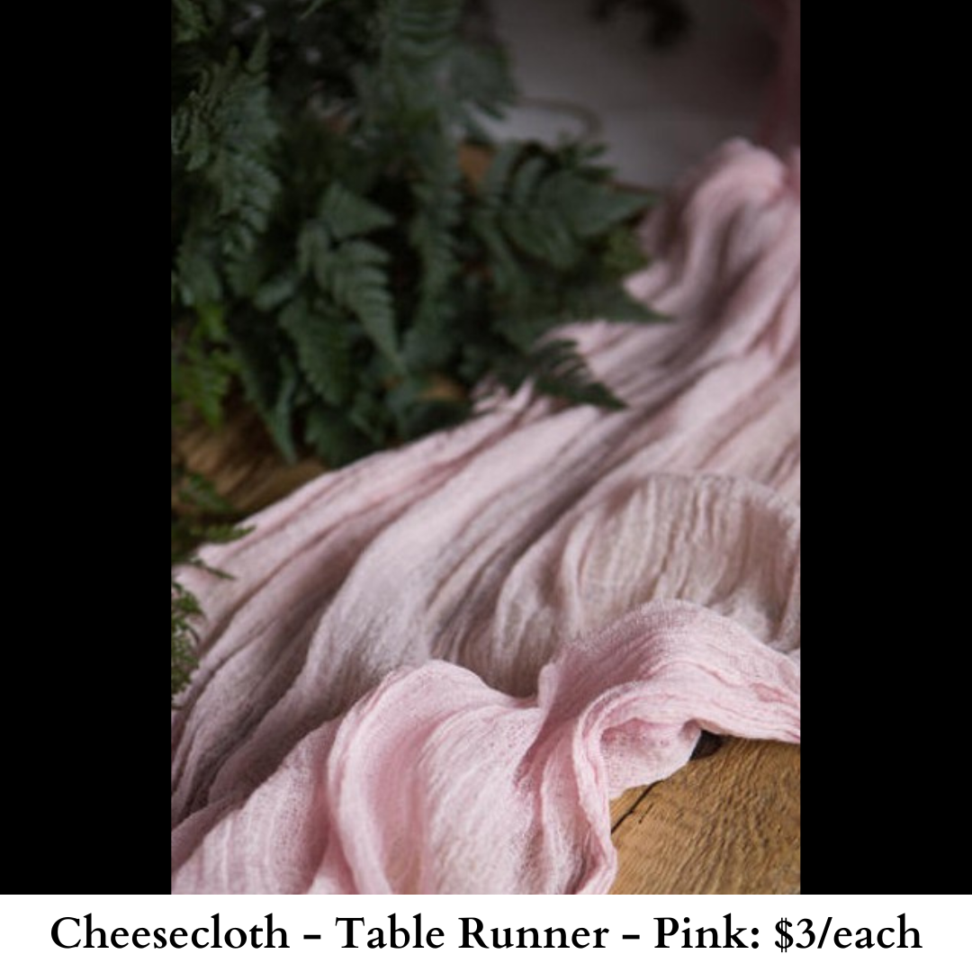 Cheesecloth-Table Runner-Pink-581