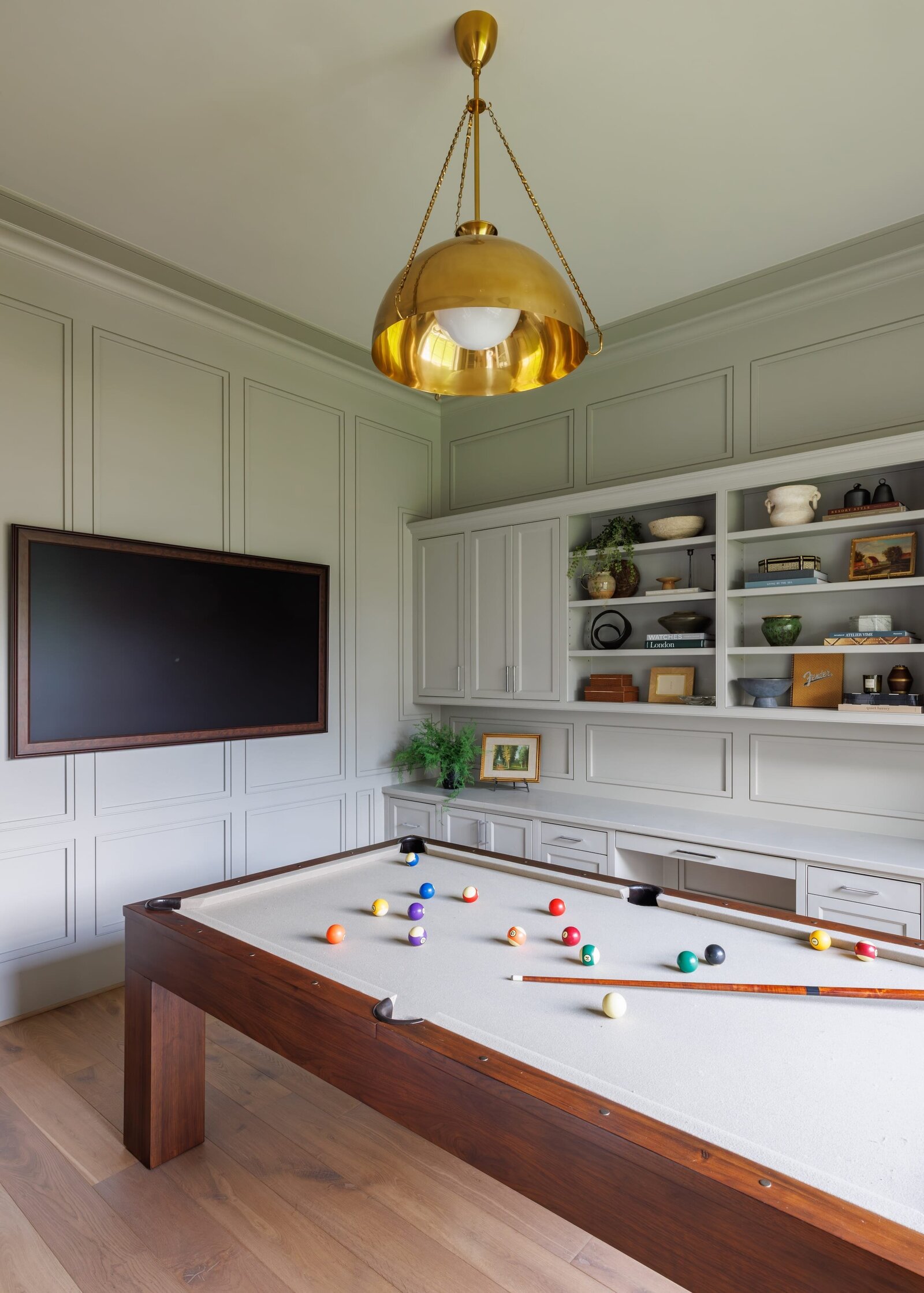 vision and hammer interior design pool table with wall styled shelf