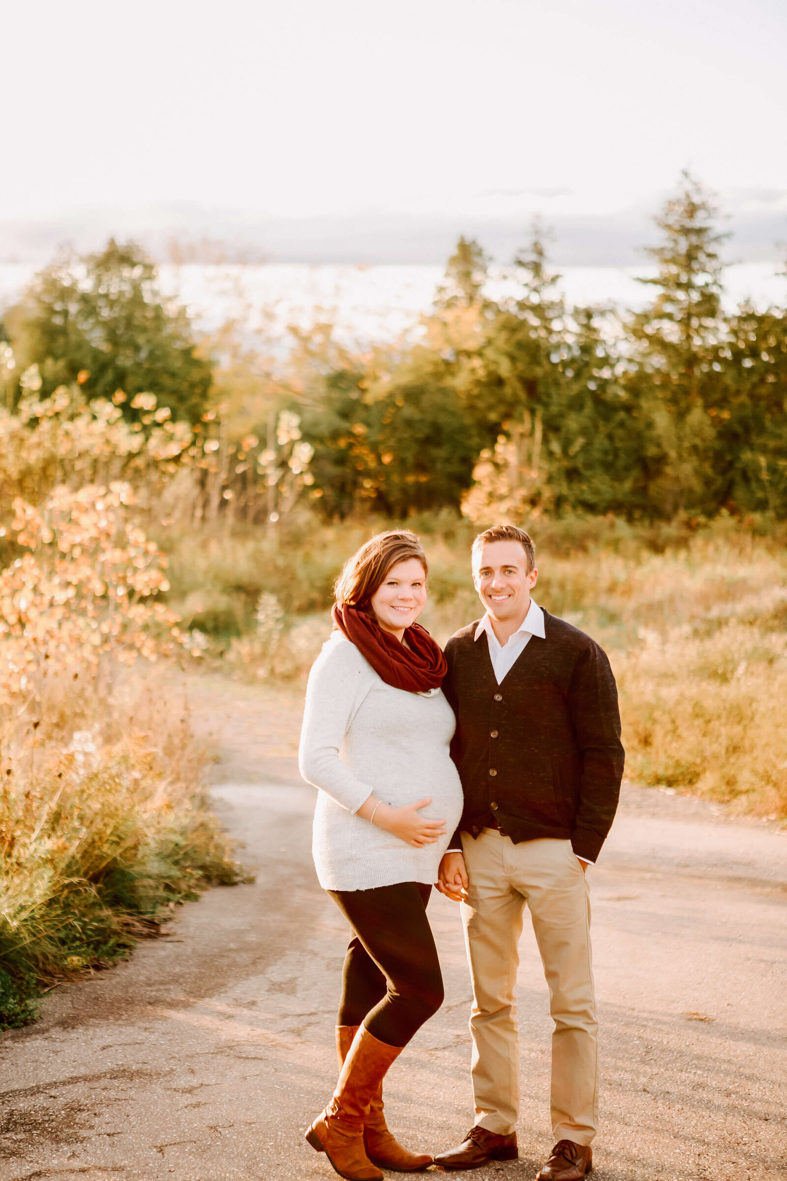 Beautiful expecting couple wait for their first baby to arrive any day.