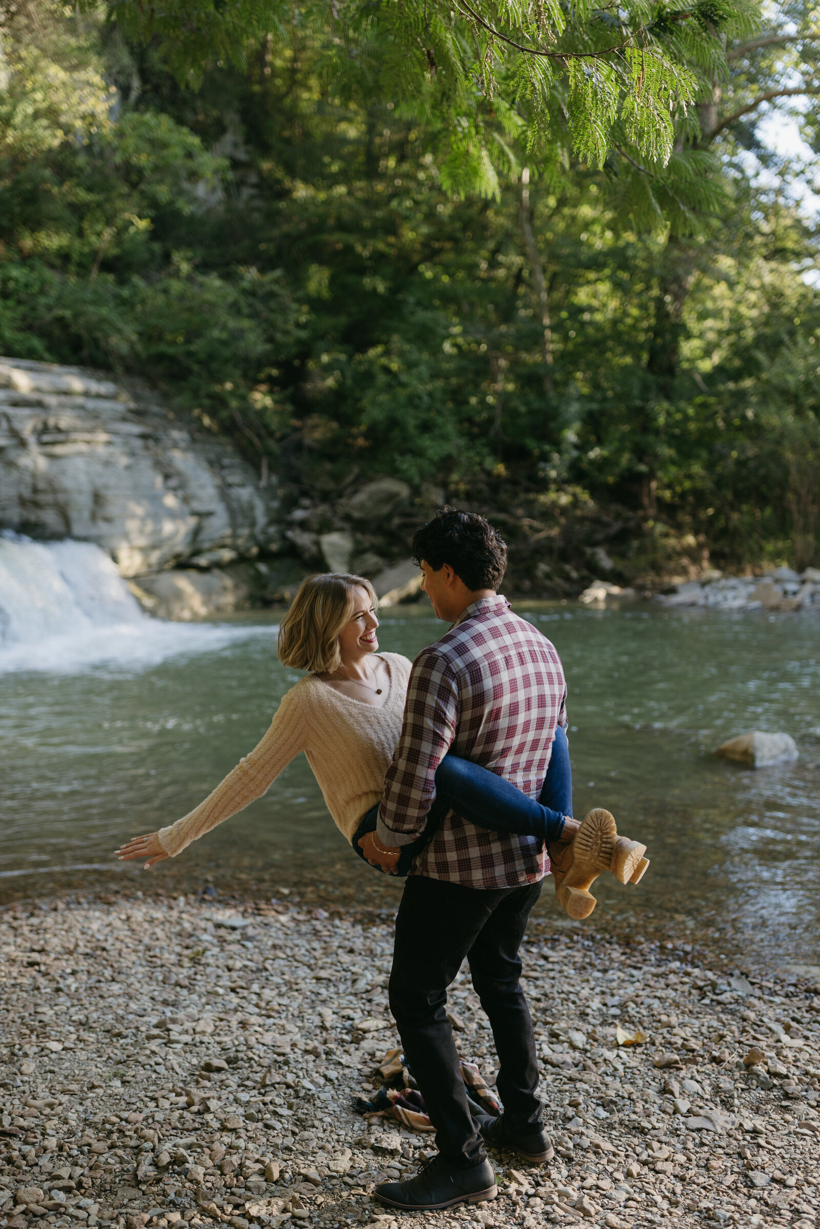 water-fall-engagement-session