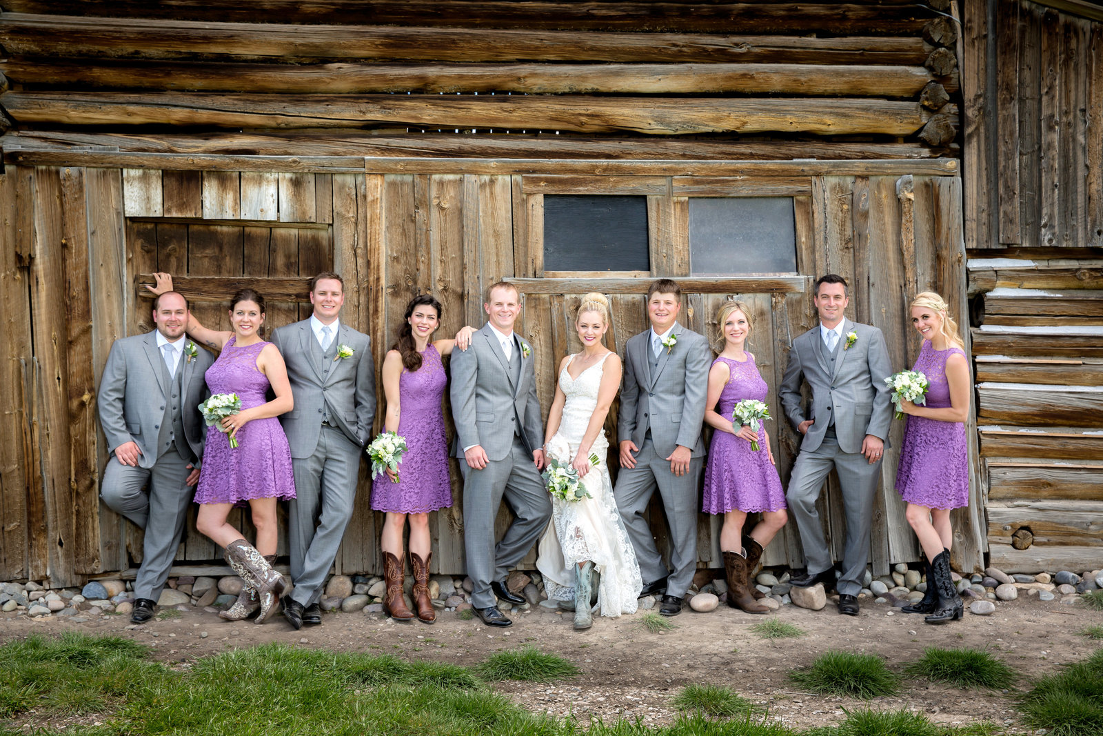 Bridal party at Moulton Barn in Grand Targhee National Park