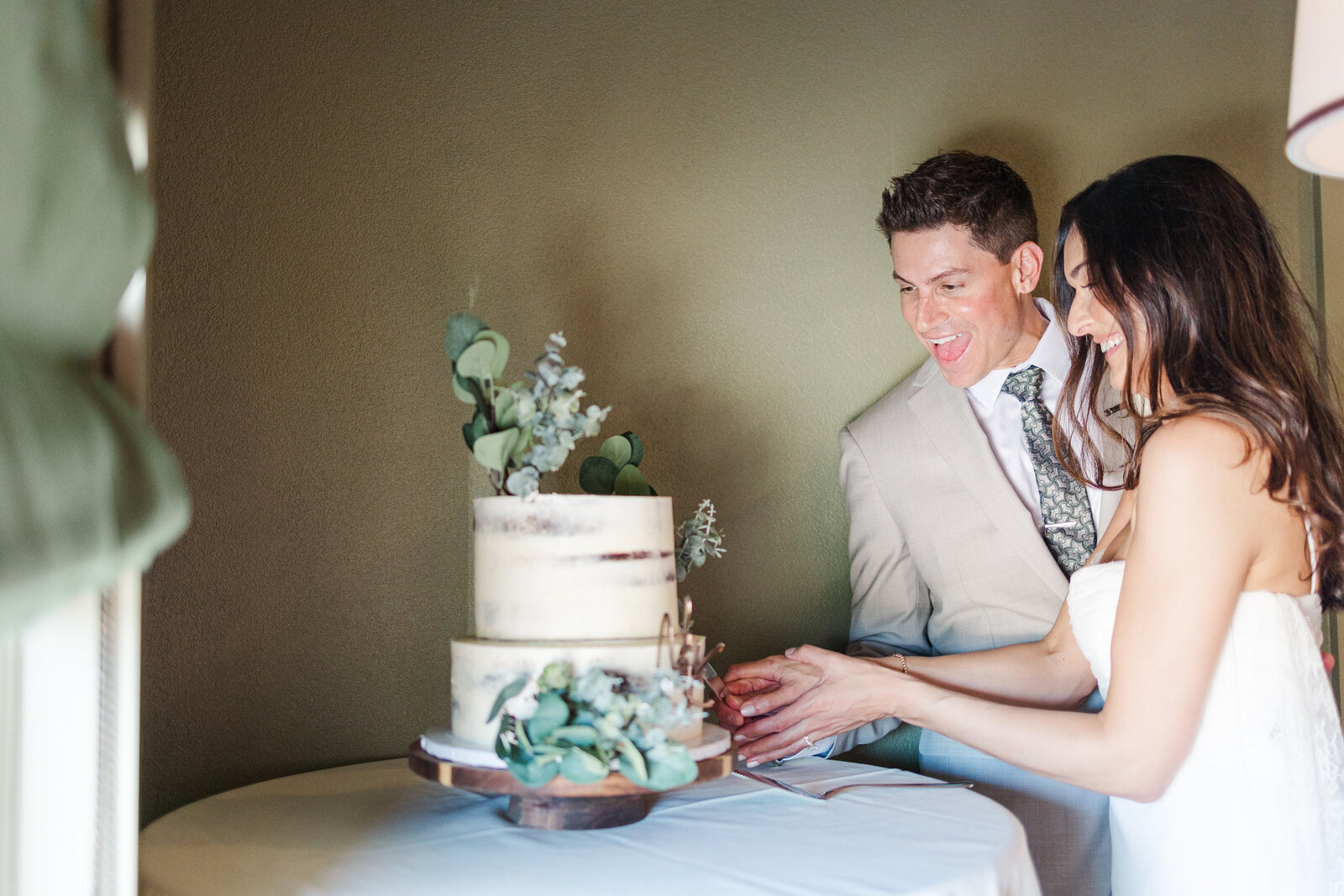 Bride-and-groom-cutting-wedding-cake