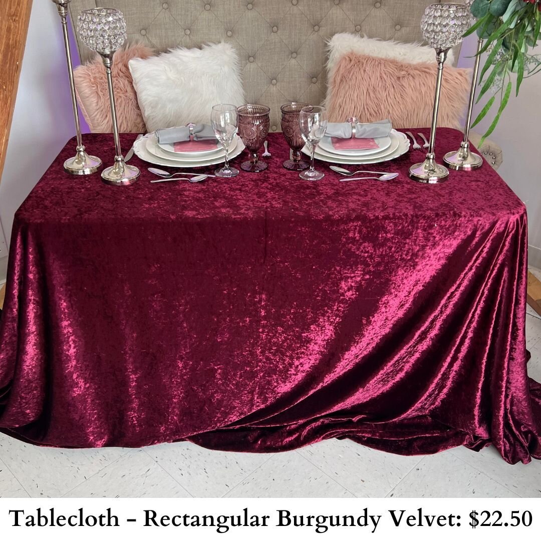 Tablecloth-Rectangular Burgundy Velvet-302