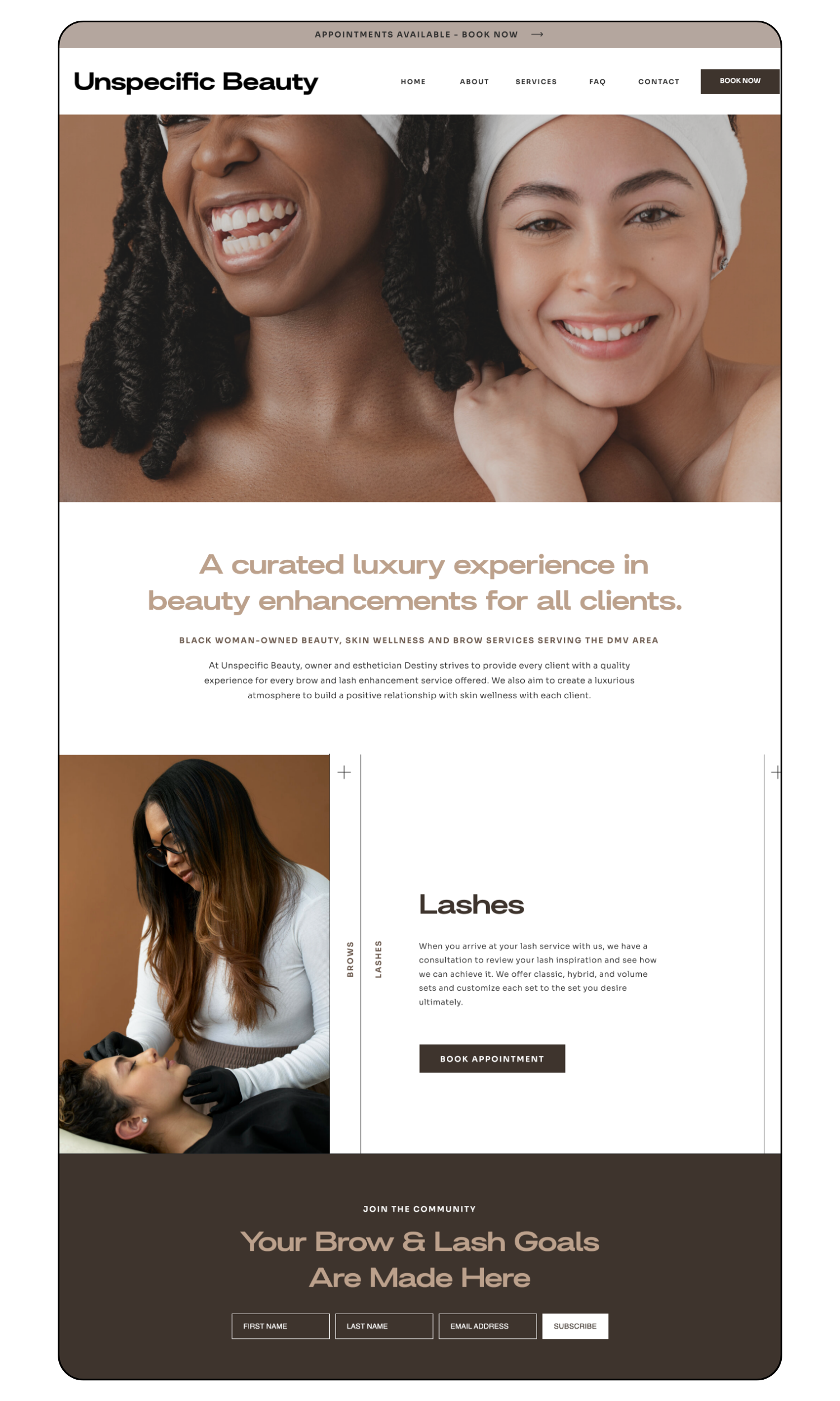 web design esthetician