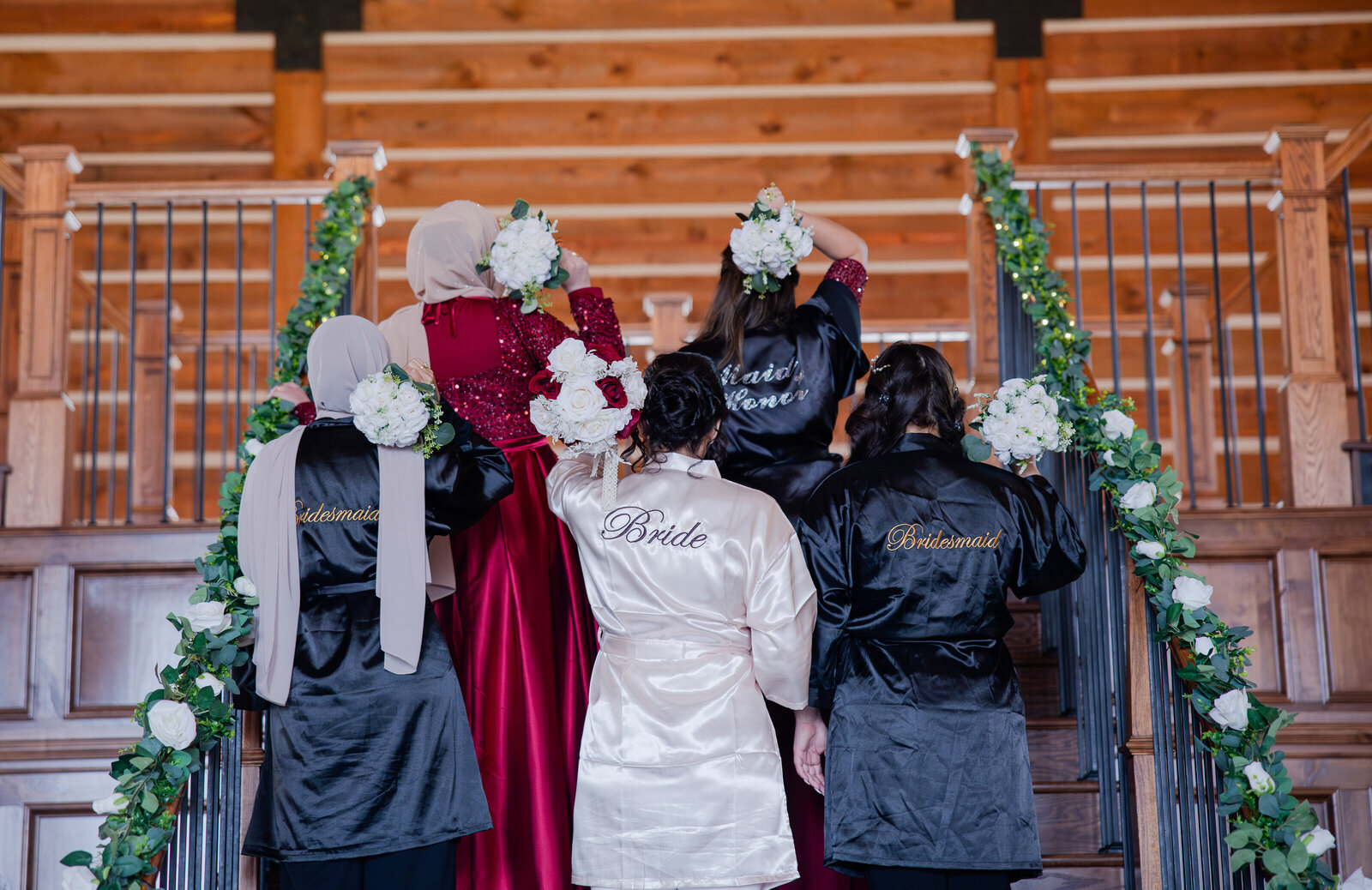 Posed photography for brides and bridesmaids during getting ready shots