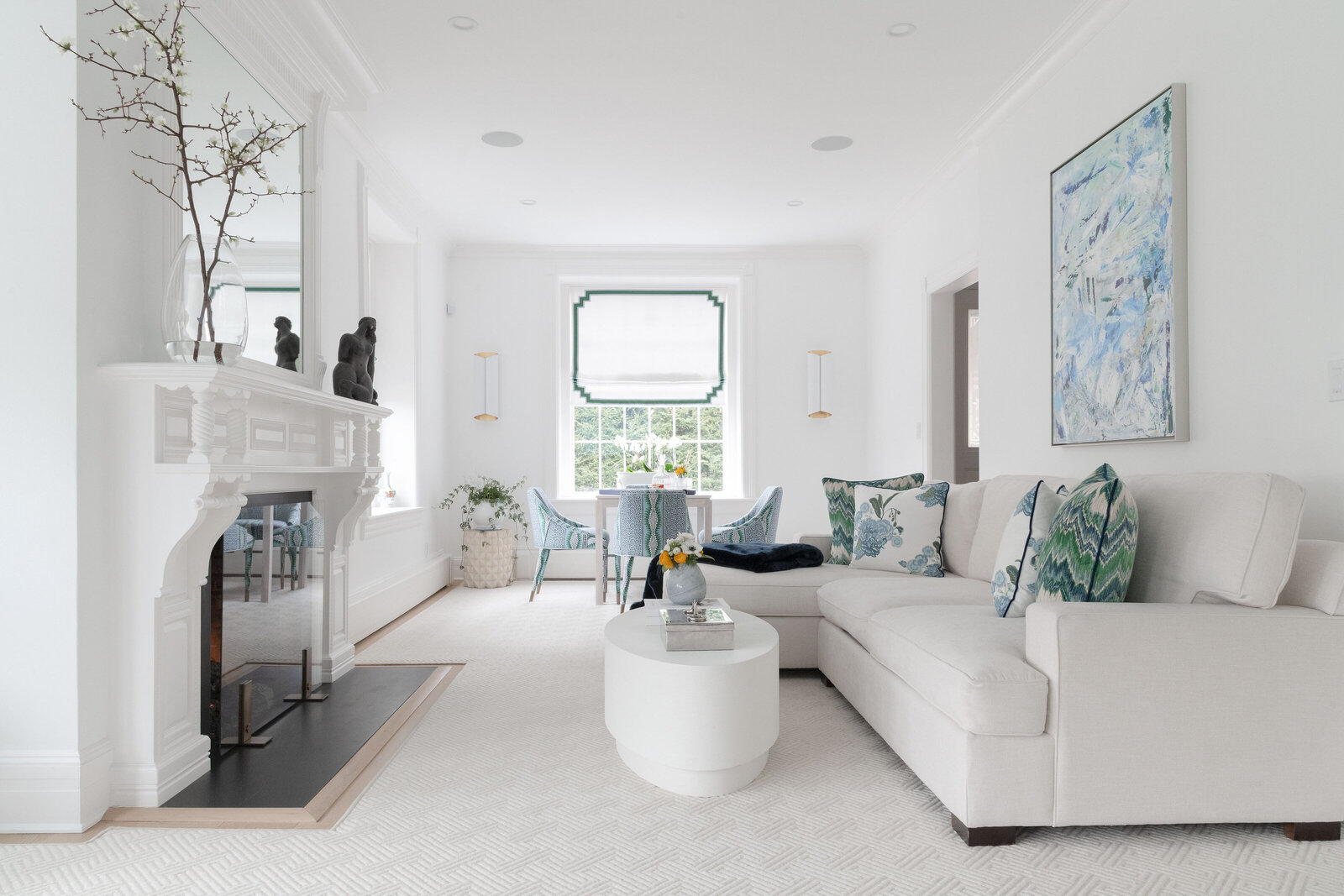 High end traditional modern living room