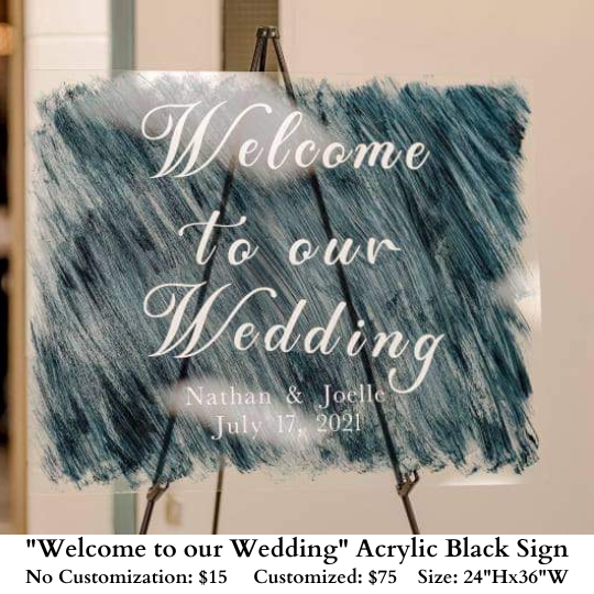 Welcome to our Wedding Sign-Acrylic-Black-926 (1)