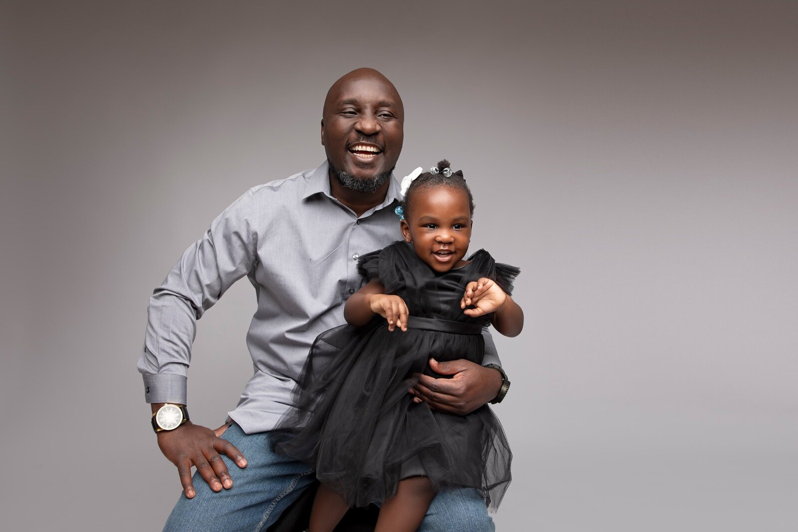 Father and Daughter Editorial Studio Family Photos | Modern Arizona Photography