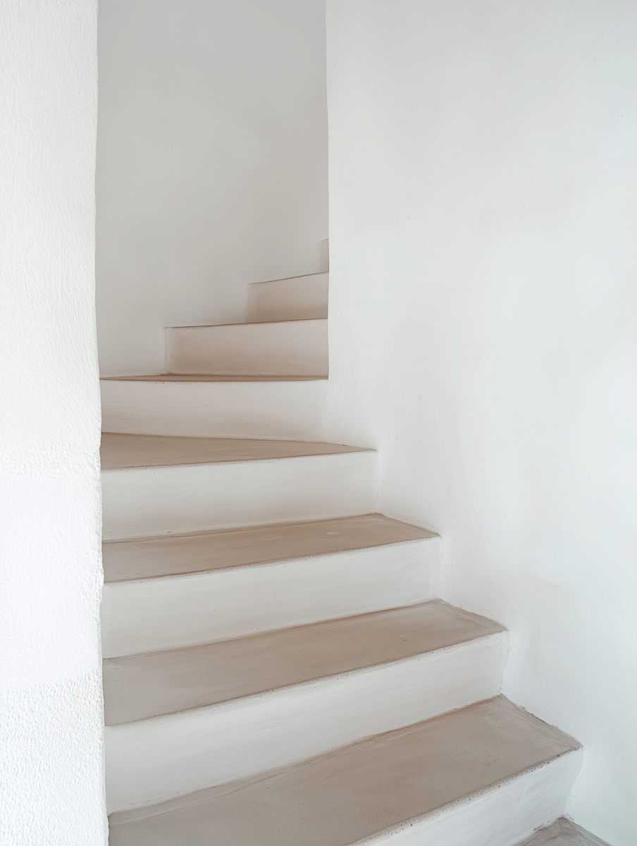 Minimalist white staircase