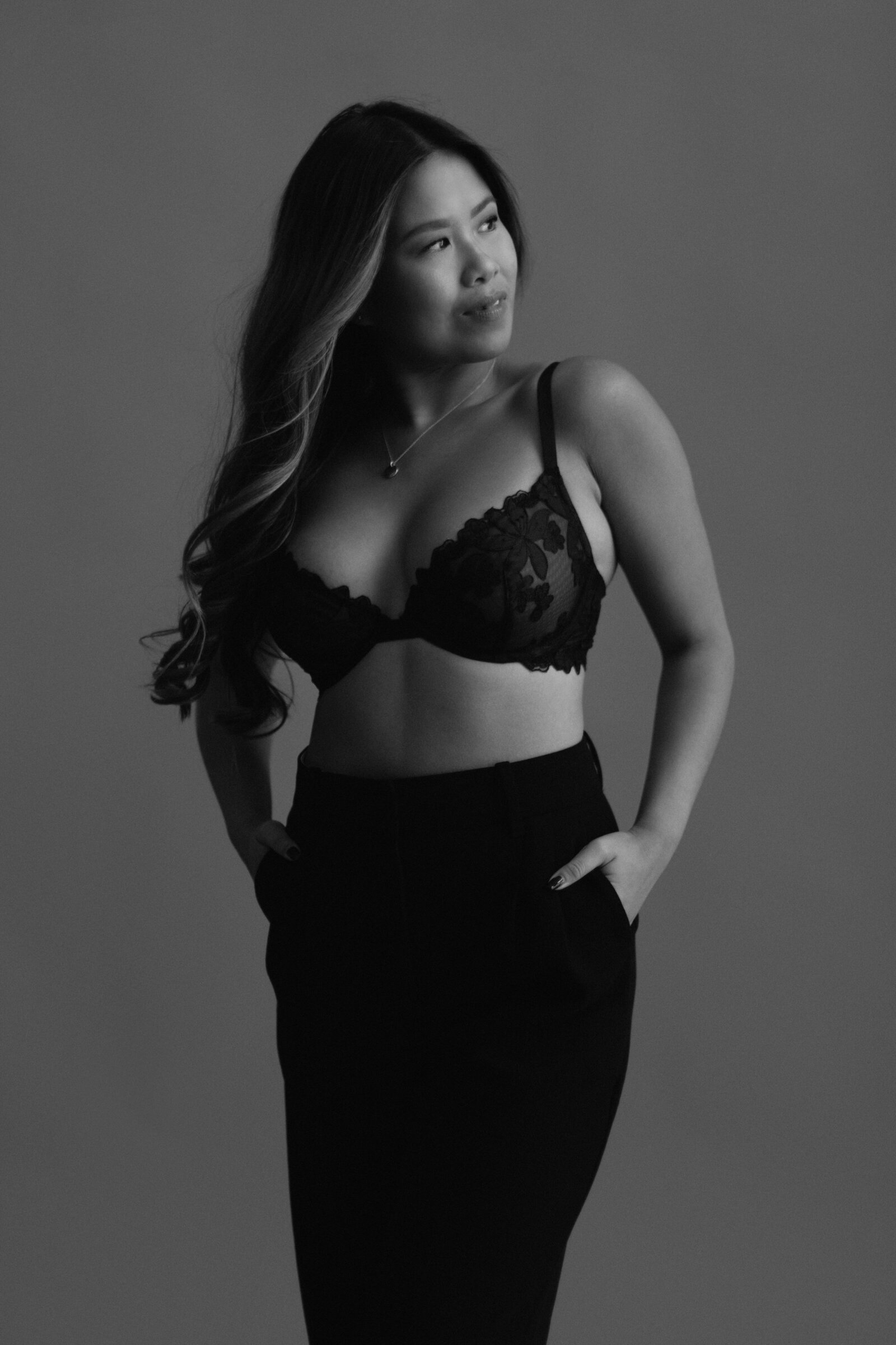 black and white empowering boudoir photography studio San Diego