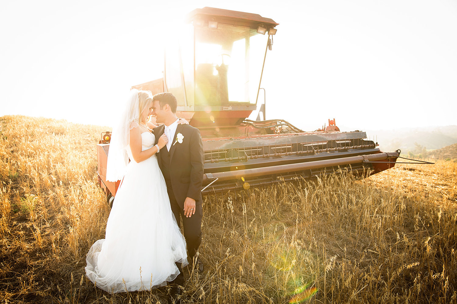 Steele Canyon wedding photos rustic field tractor