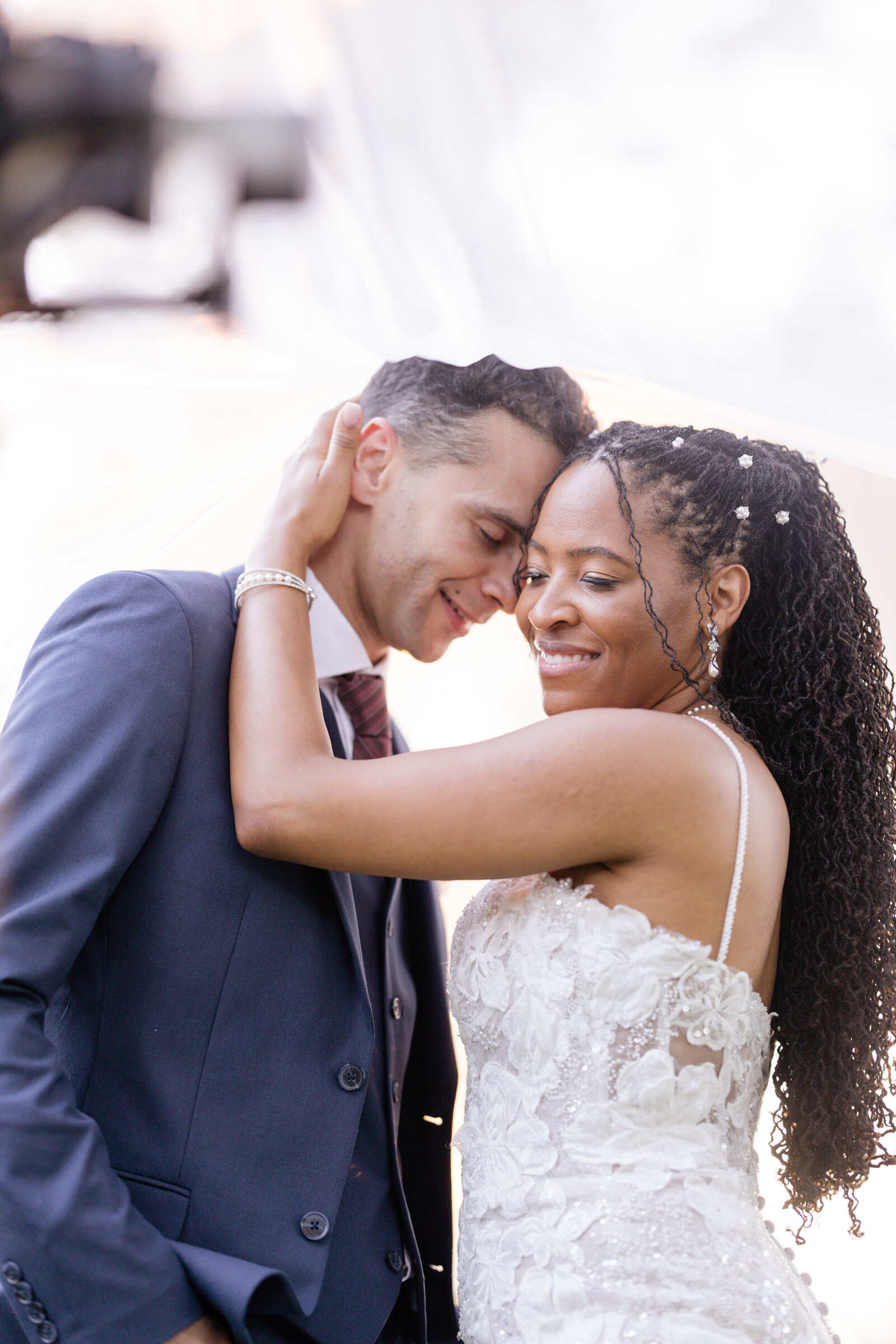 Posed photography for bride and groom outdoor