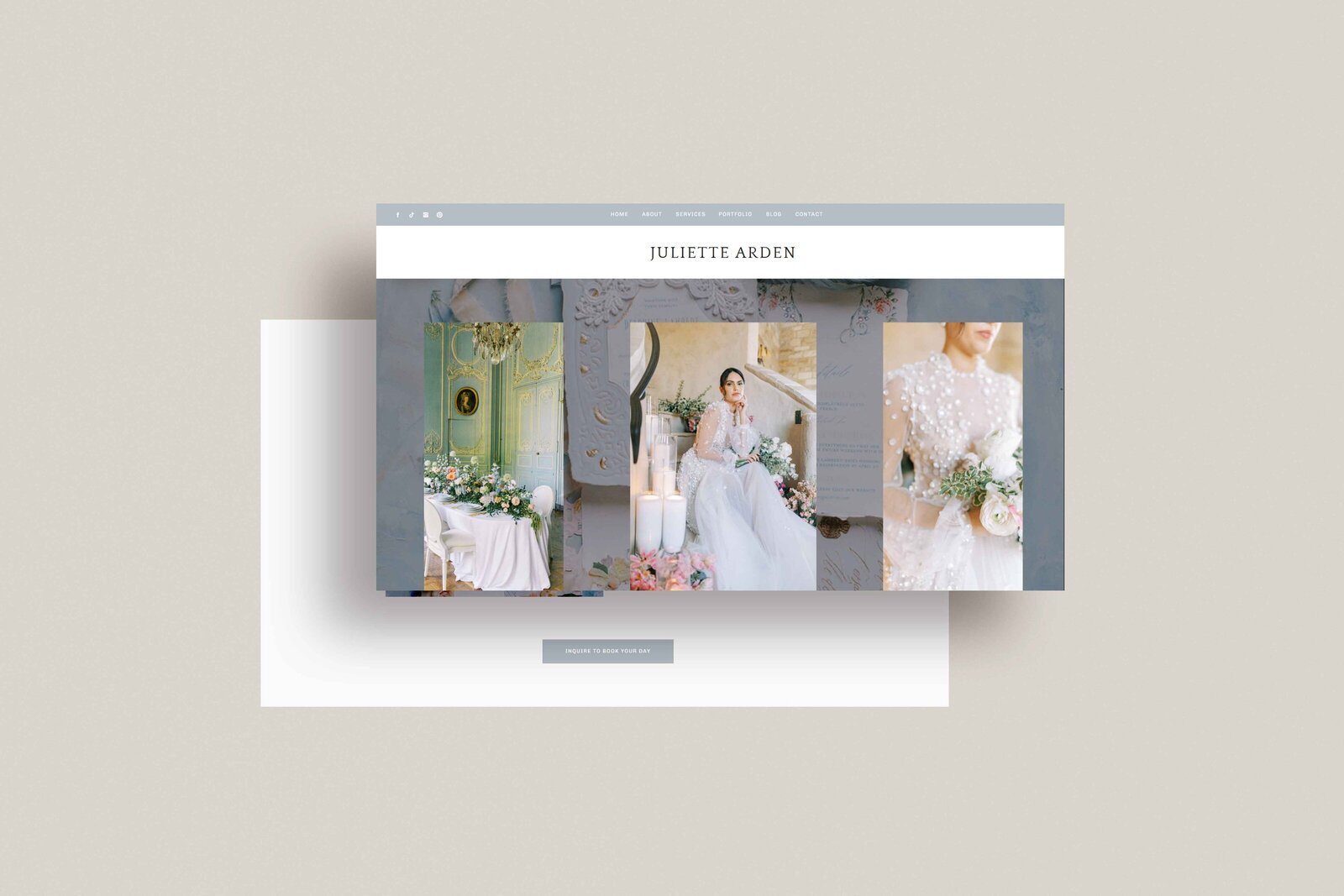 Juliette Arden Showit home page—story-first structure with refined typography and intuitive flow guiding visitors from intrigue to inquiry (2)