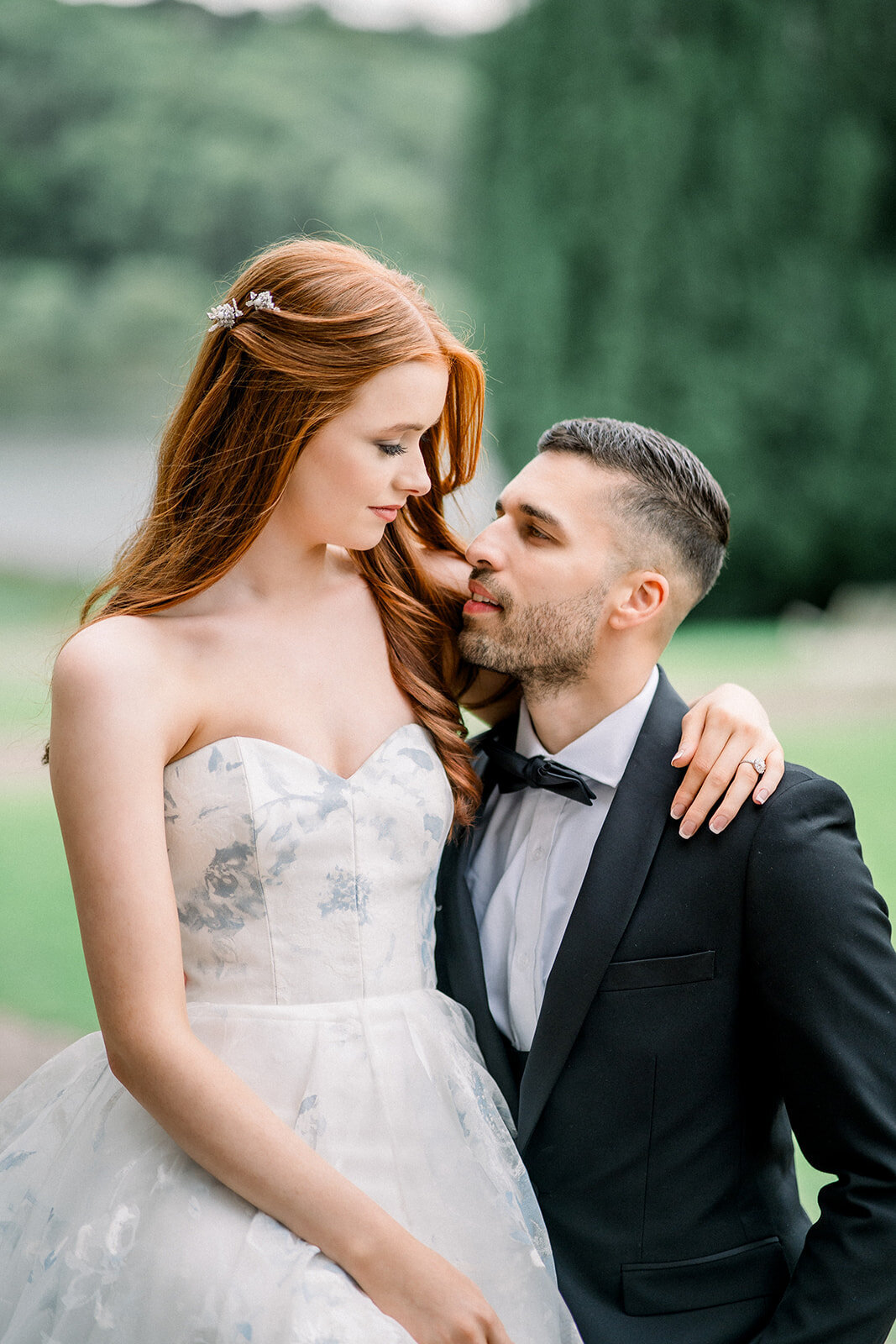 Bride and Groom’s Wedding Portrait at Castle Leslie, Ireland