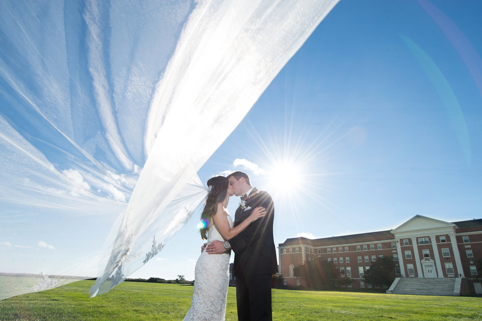 Veil wedding photo at the Bourne Mansion