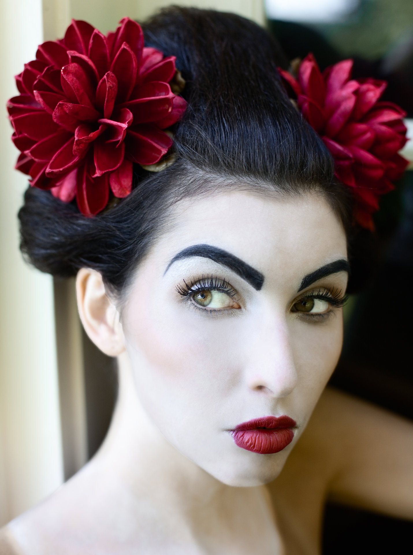 Geisha inspired makeup for a model