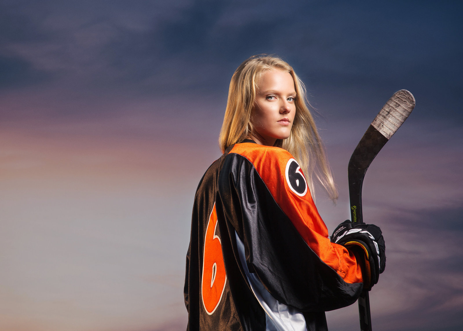 senior girl hockey player
