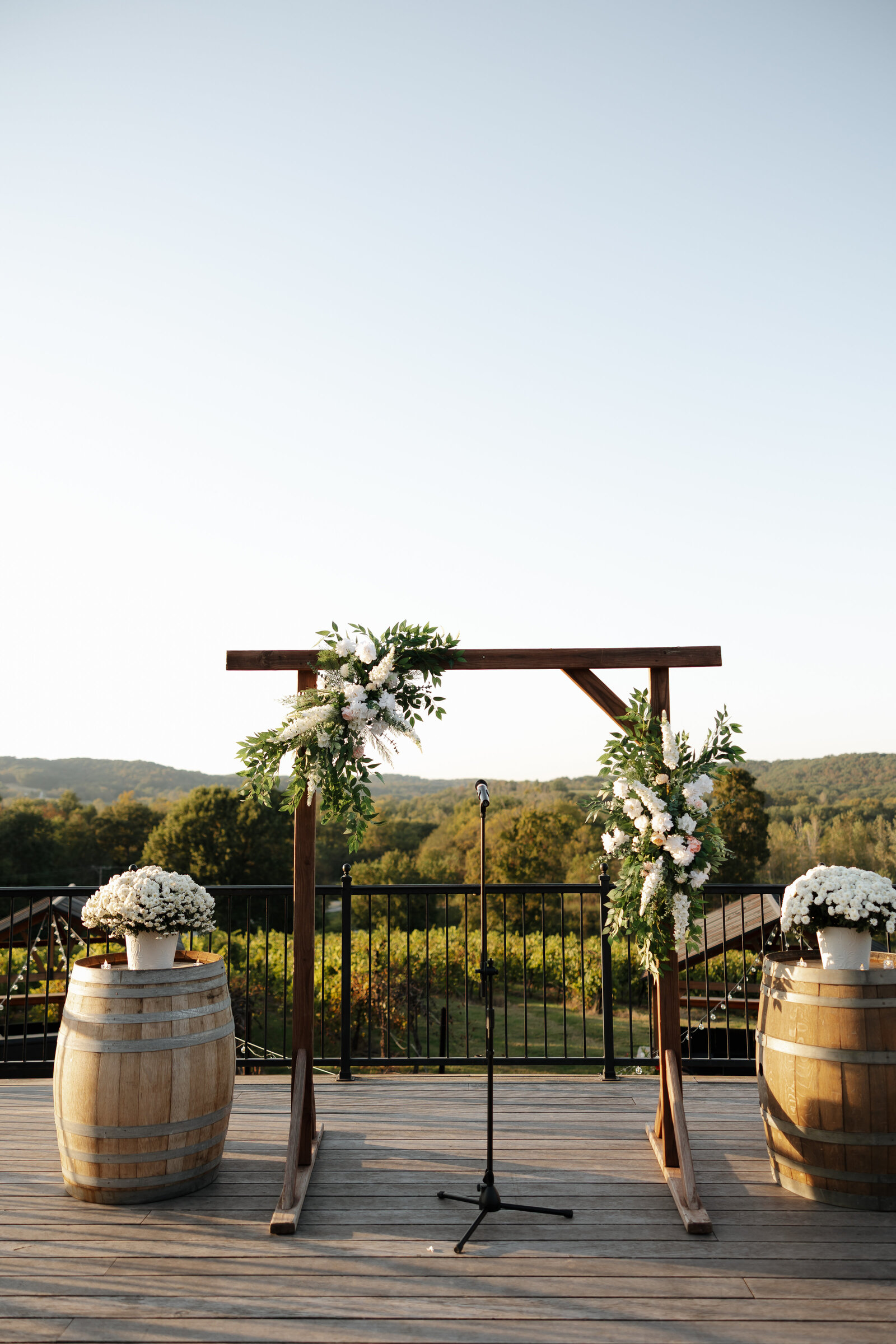Chandler Hills Winery Beautiful ceremony space at sunset