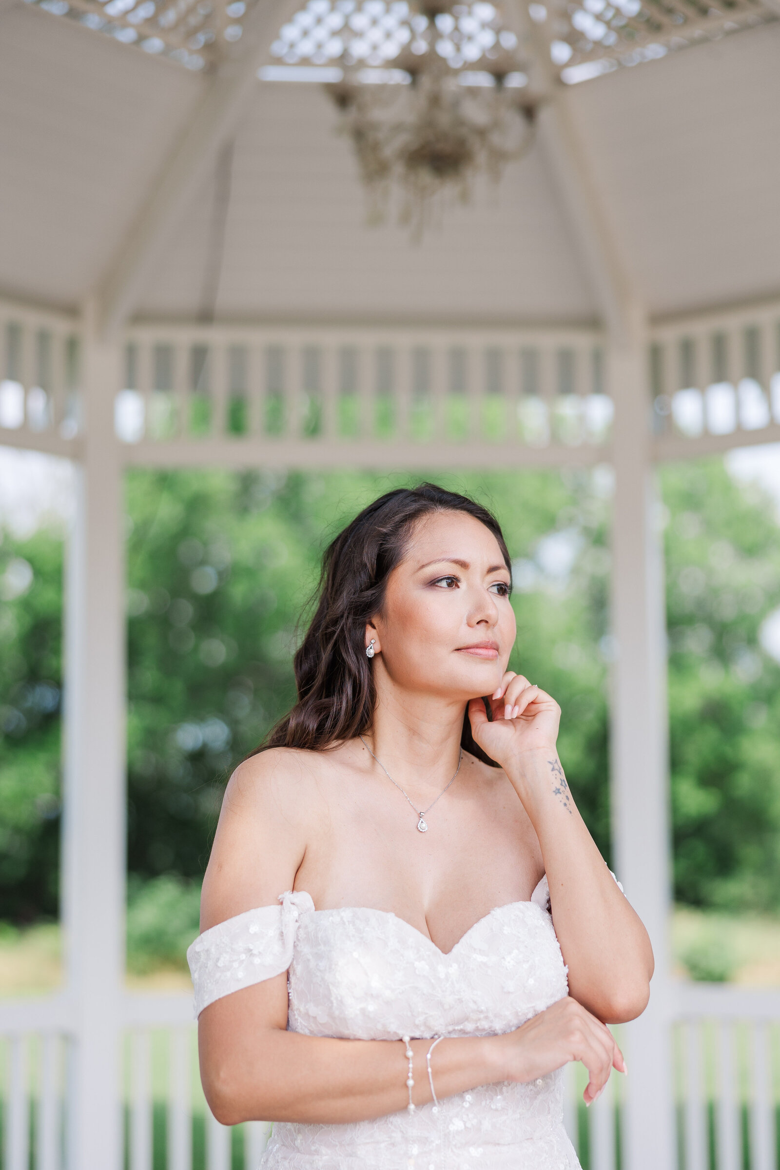 Solo bride photography before wedding reception