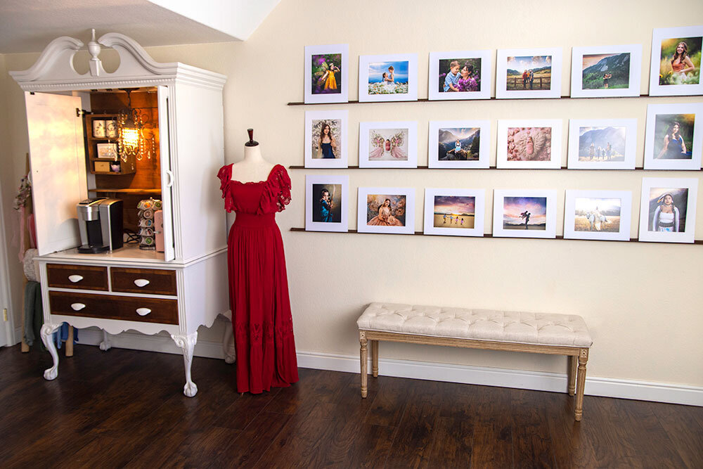 beautiful-photo-studio-professional-clean-elegant-classy-gallery-wall-boutique-dress-coffee-tea-station