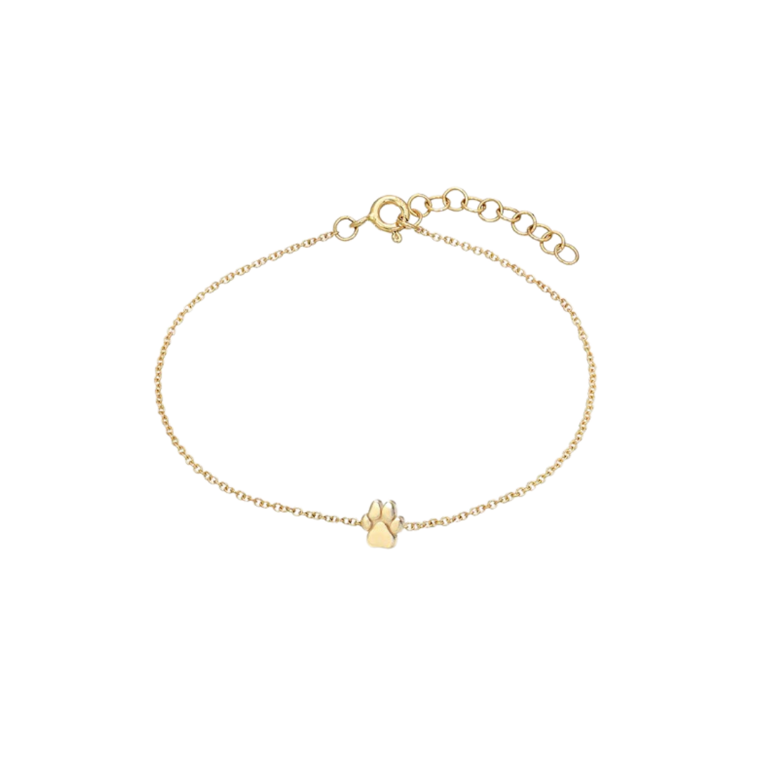 gold paw print bracelet