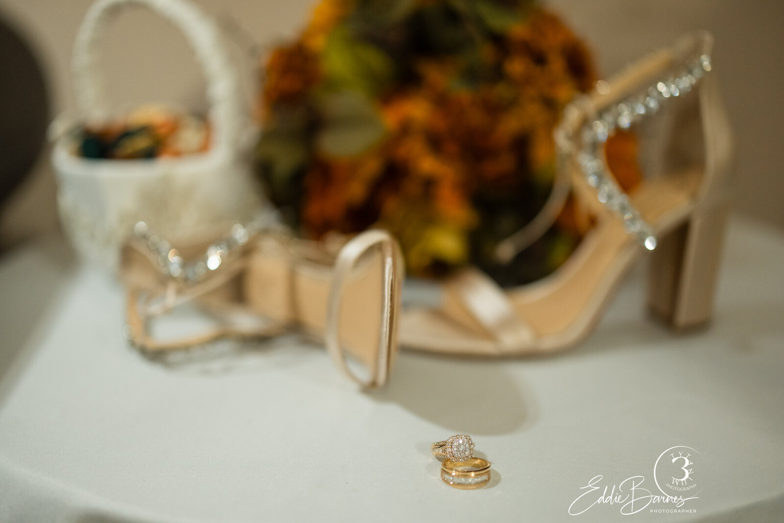 Bride shoes and flowers
