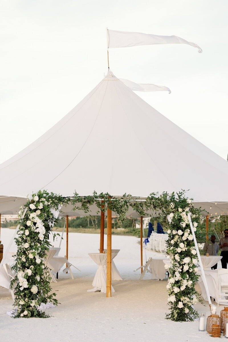 Flowers at wedding venue taken by fort myers florida wedding photographers
