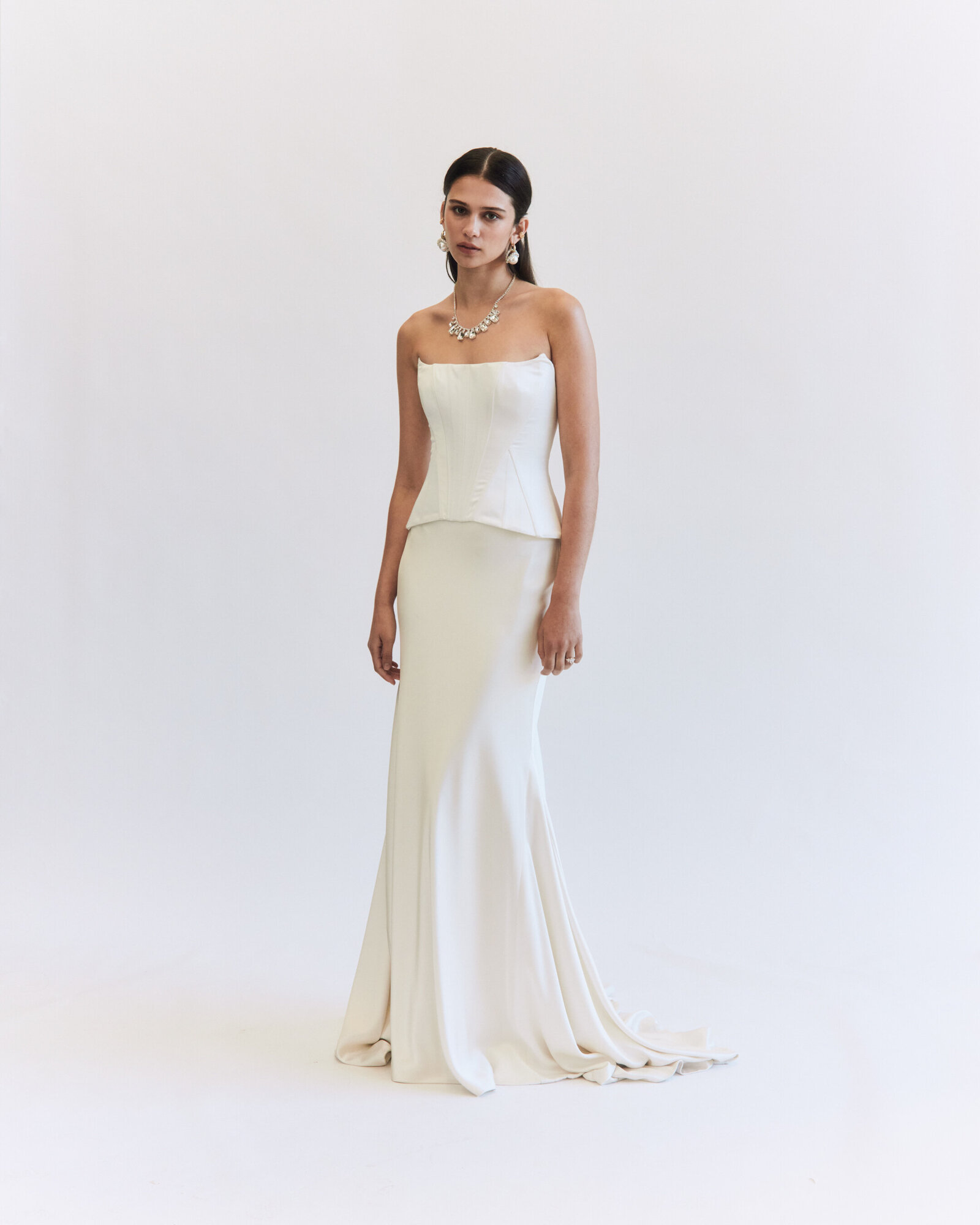 Silk corset gown
