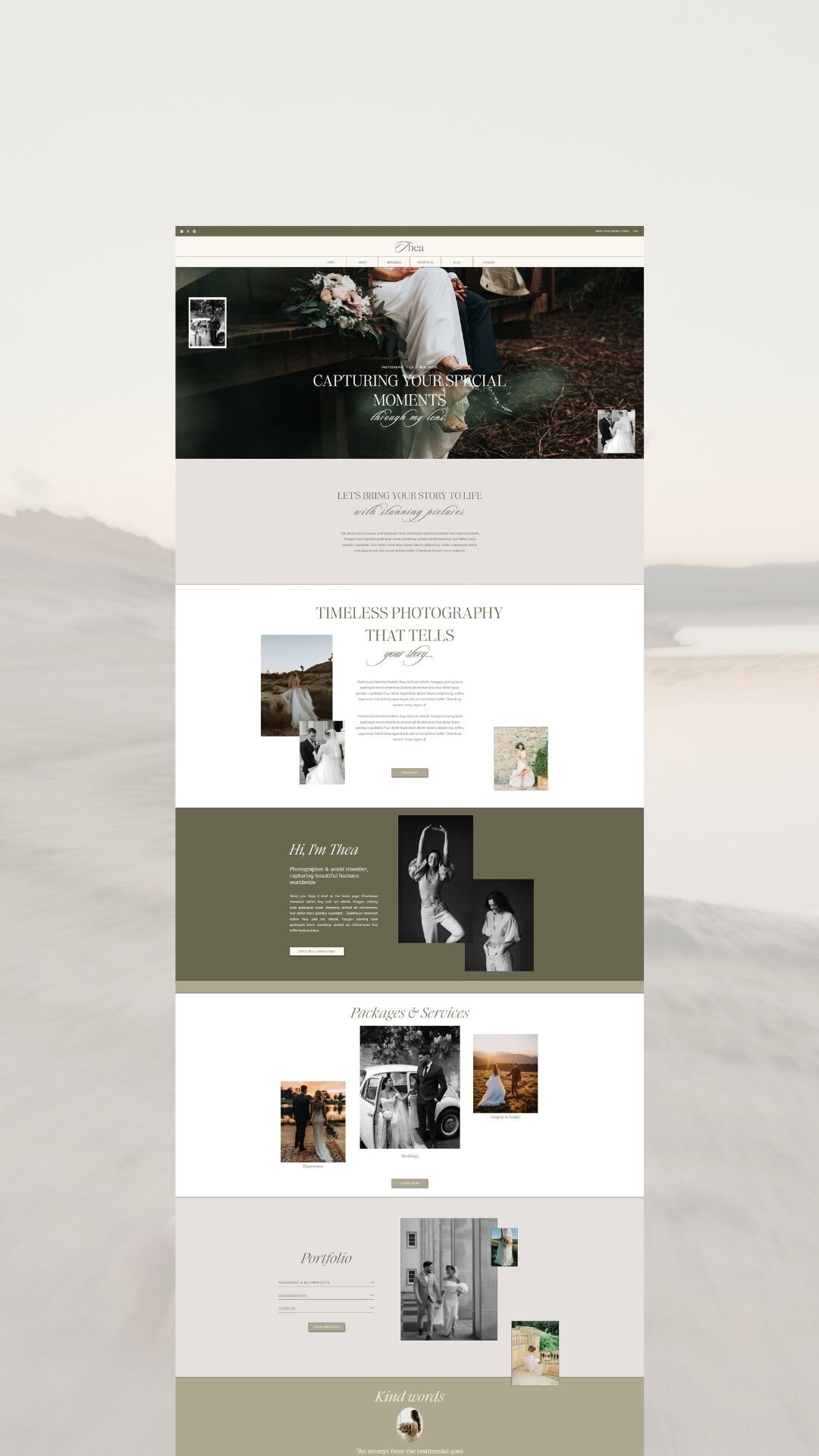 Elegant and modern Showit Website Template for photographers, coaches and service providers (2)