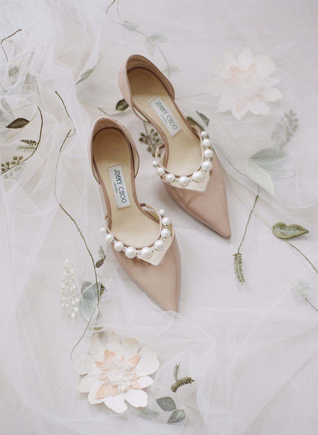 Nude and Pearl Jimmy Choos