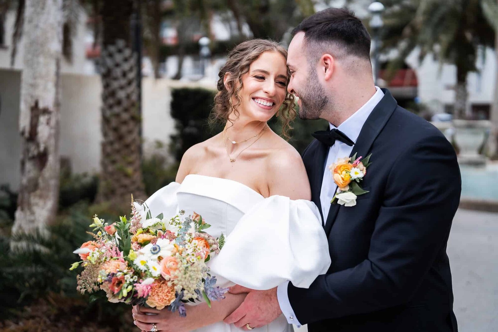 bride and groom portraits at Casa Monica wedding