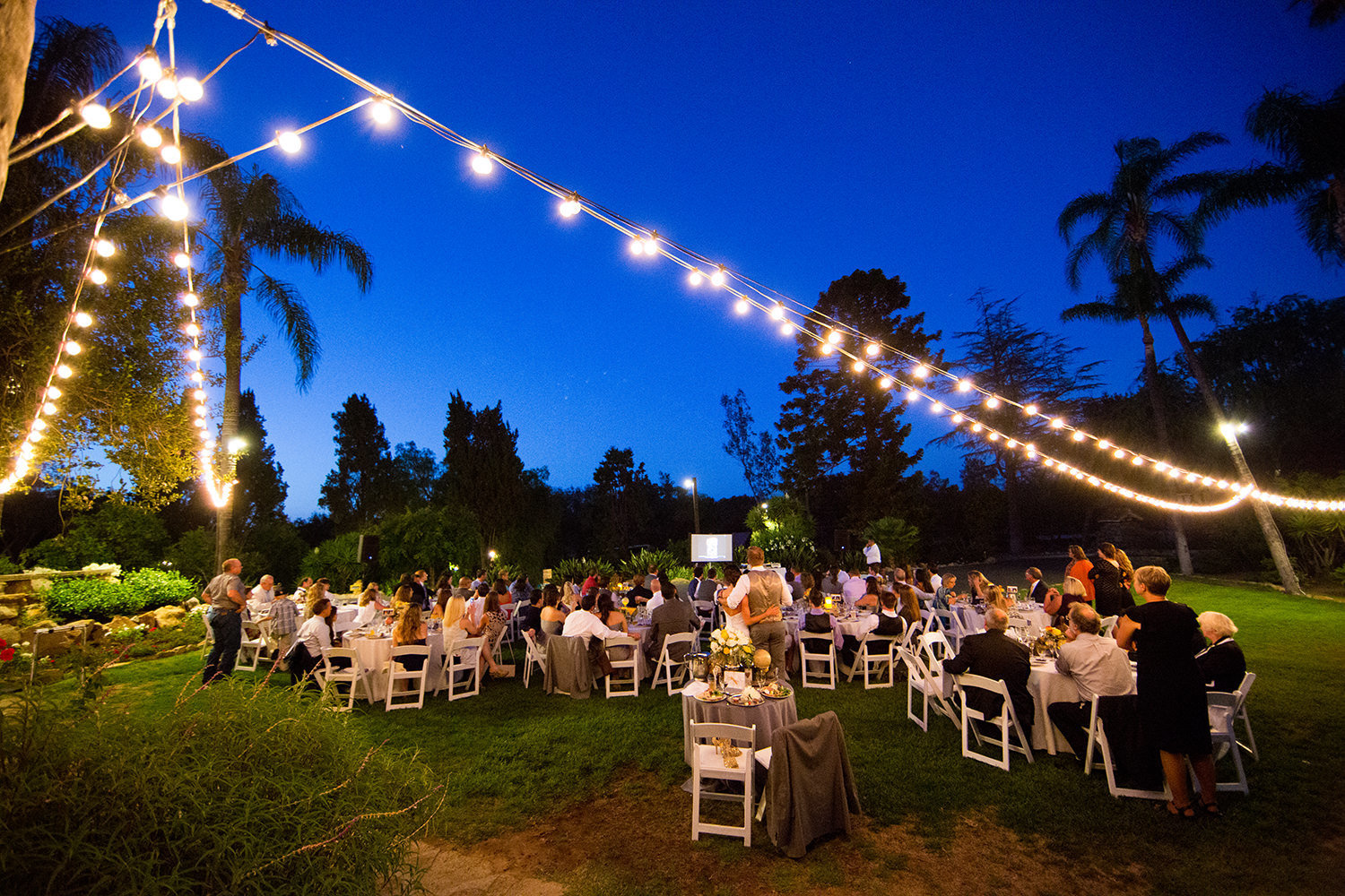 beautiful reception space with lighting