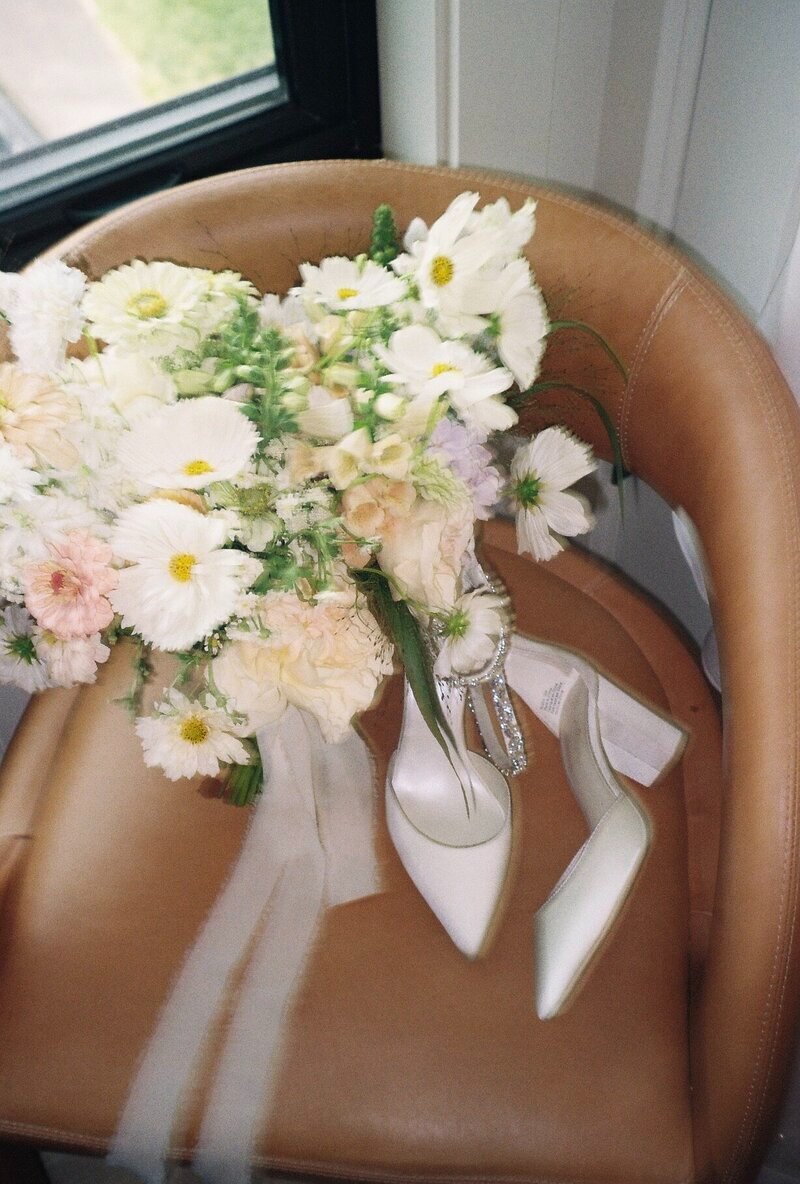 Bride bouquet and shoes taken by wedding photographer northern california Erica Rochelle Photography