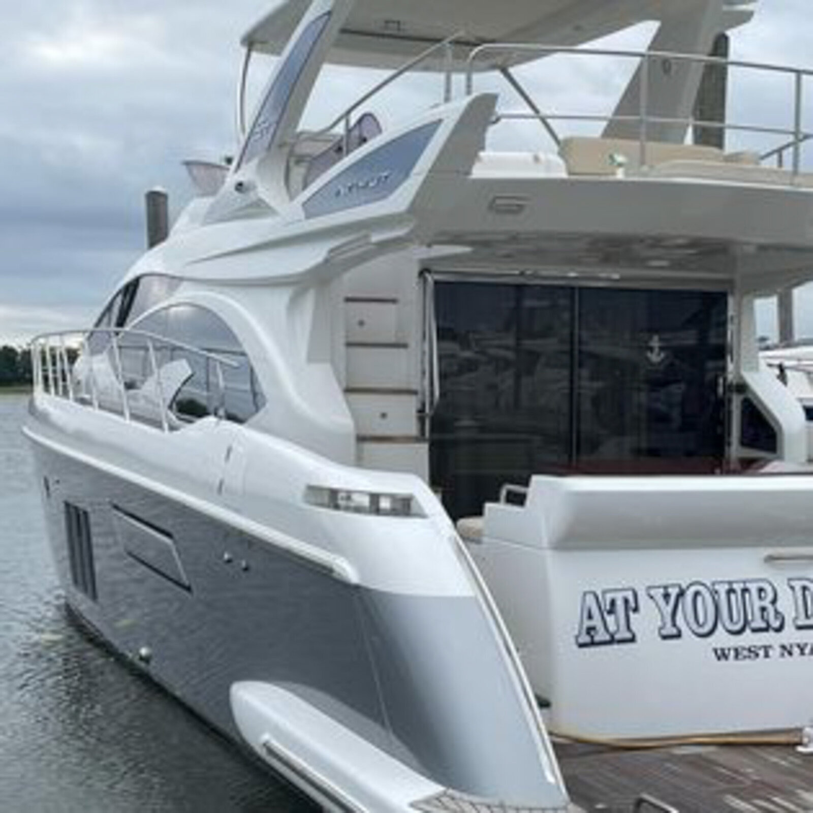 Yacht docked in the marina