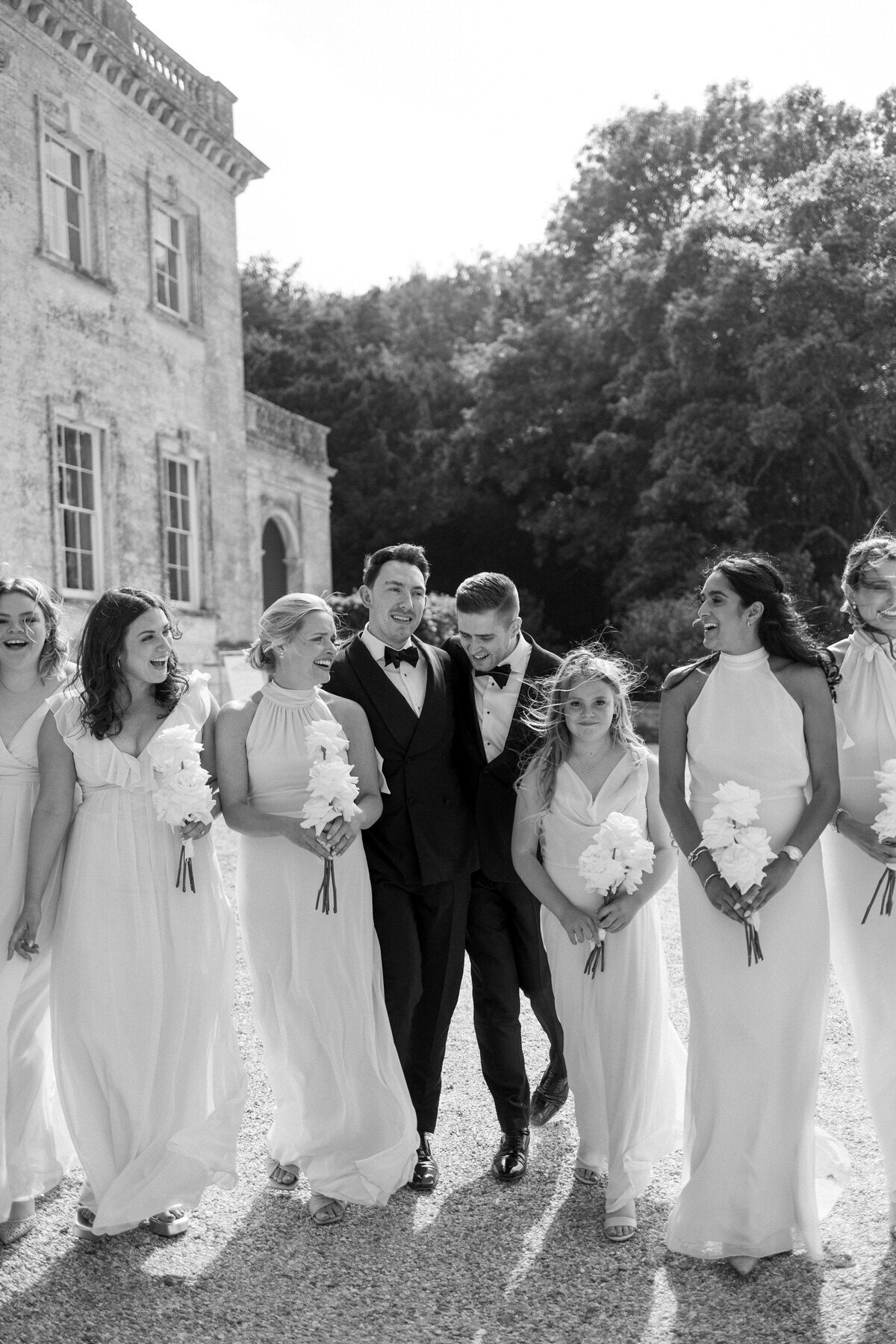 Bridal Party outside came house