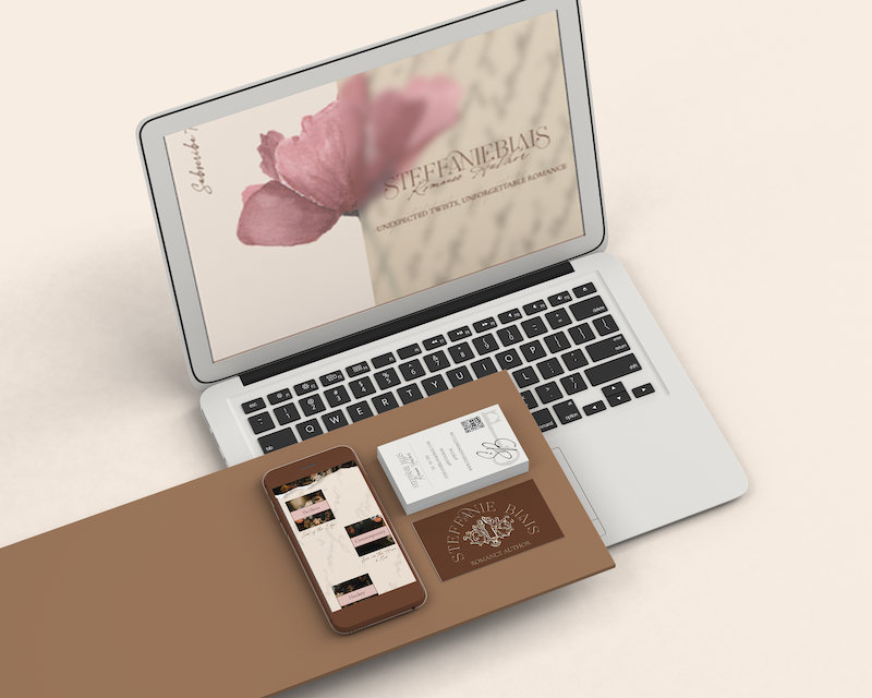 Computer Business Cards Mockup