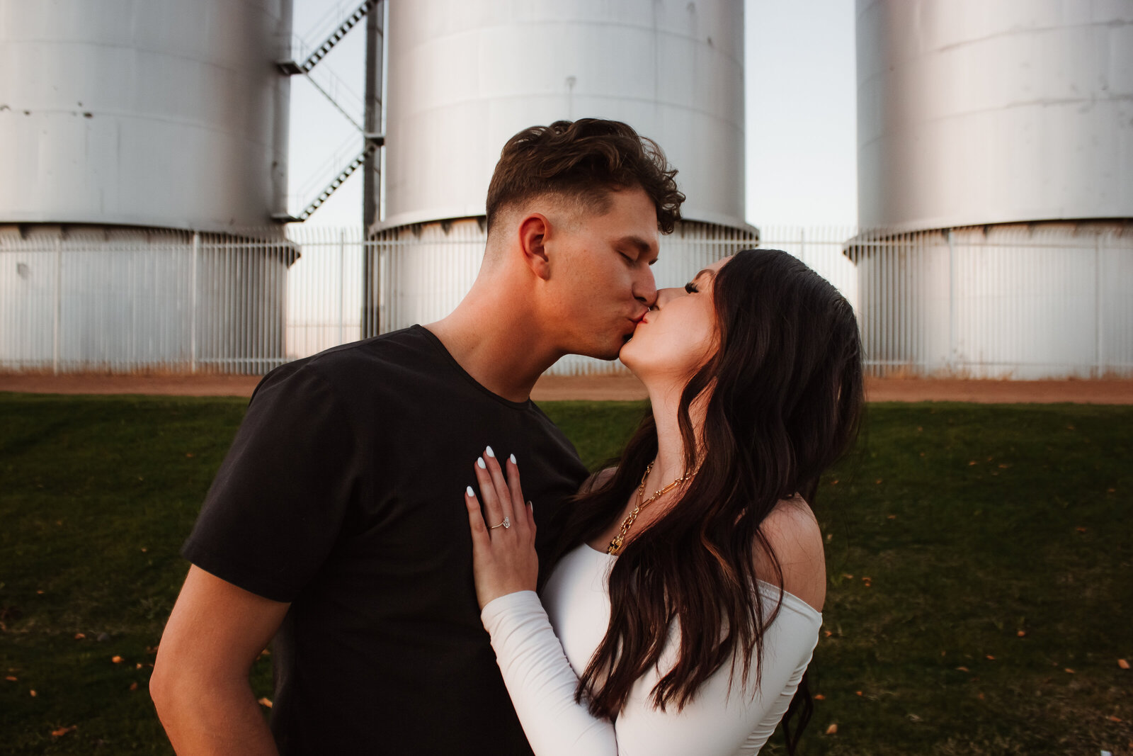 young couple getting engaged