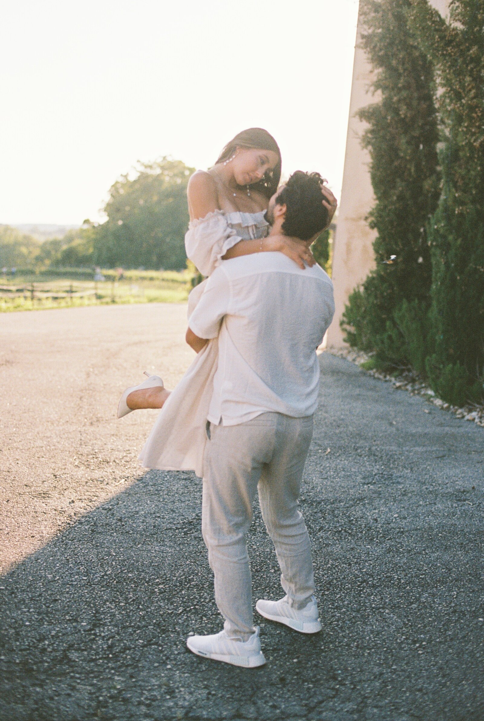 Golden hour engagement photographer Alabama sunset outdoor natural light.