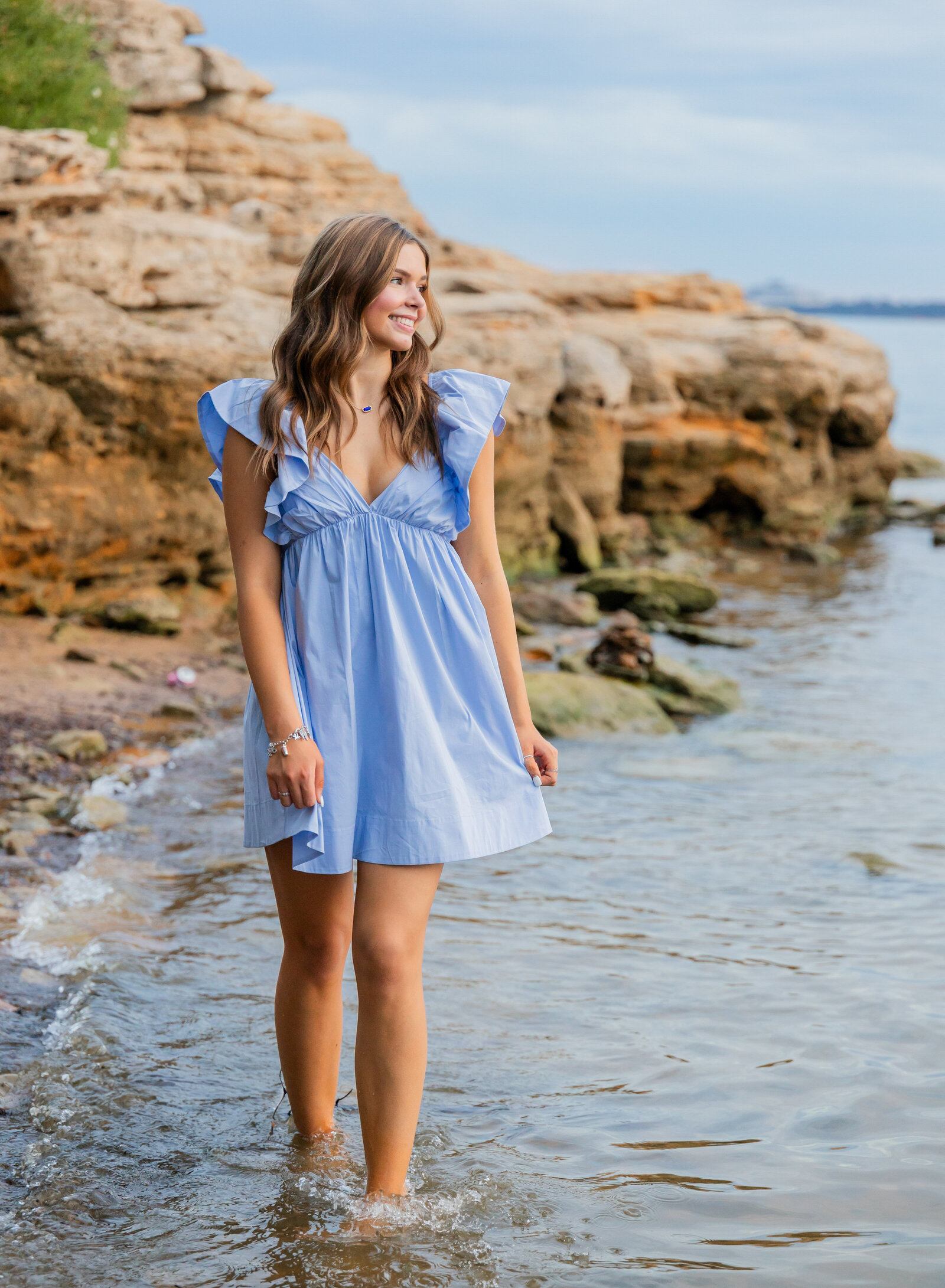 girl walking in water
