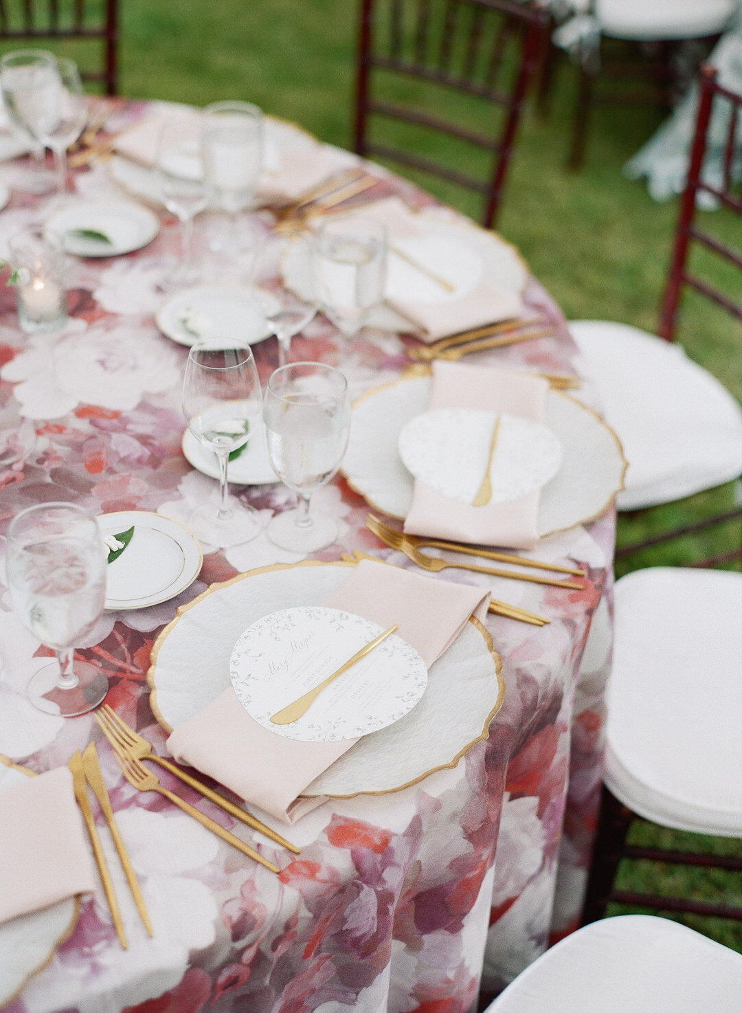 Wedding Reception Table Place Settings at The Admiral's House