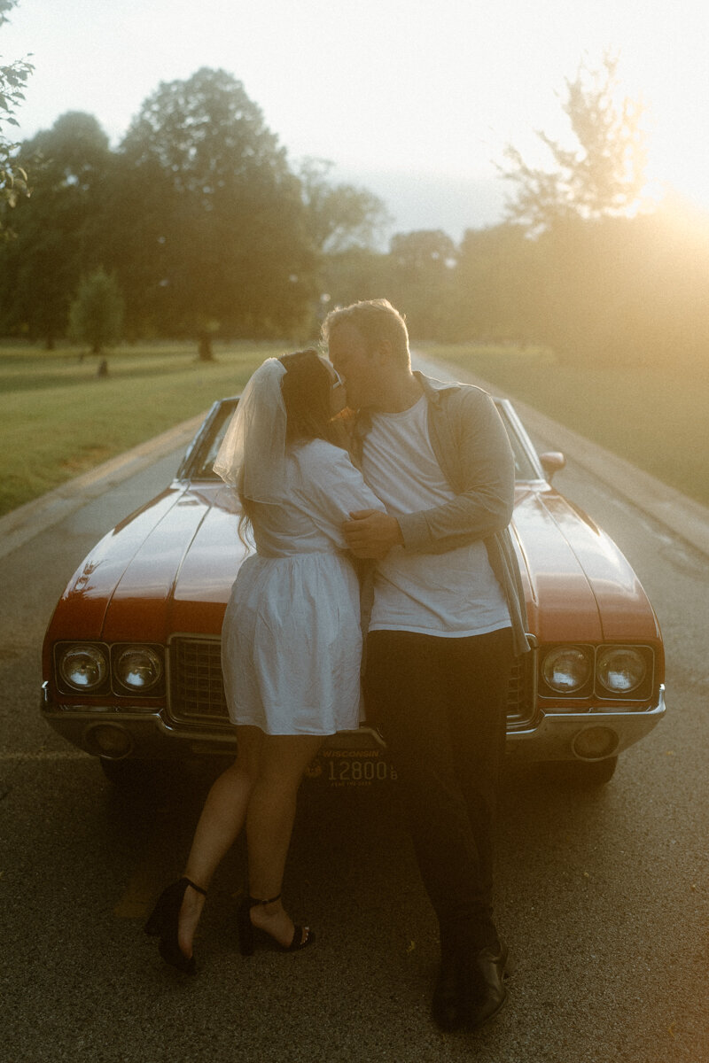 Timeless Romance- Vintage Engagement Session with Classic Car Charm-27