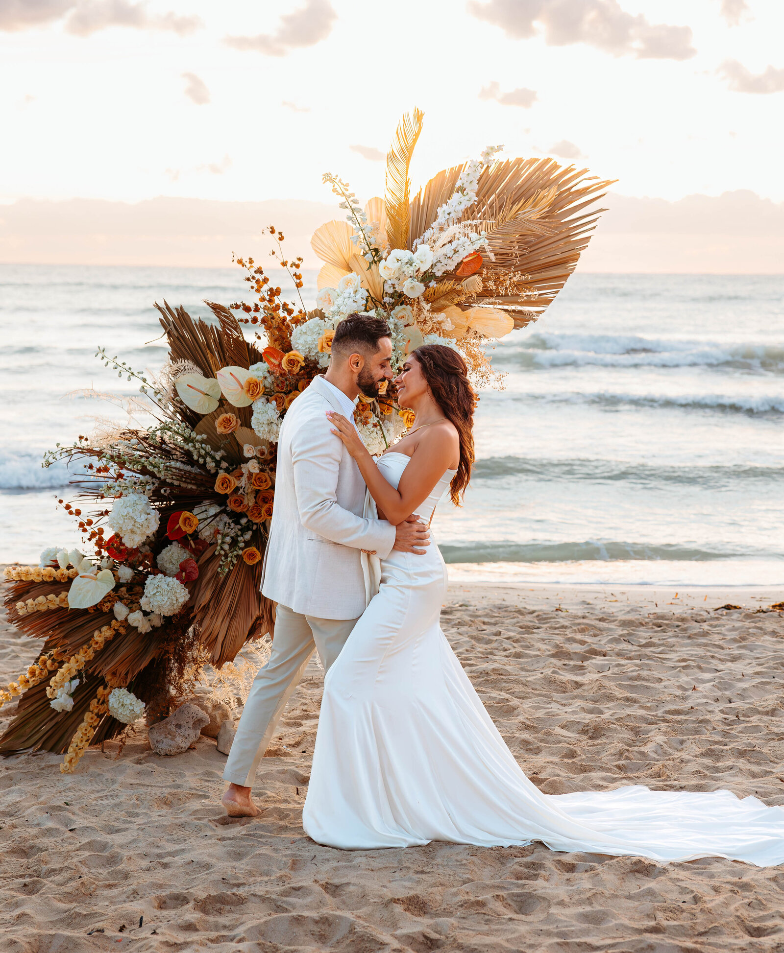 Romantic elopement in Tulum, Mexico at a tropical destination wedding.