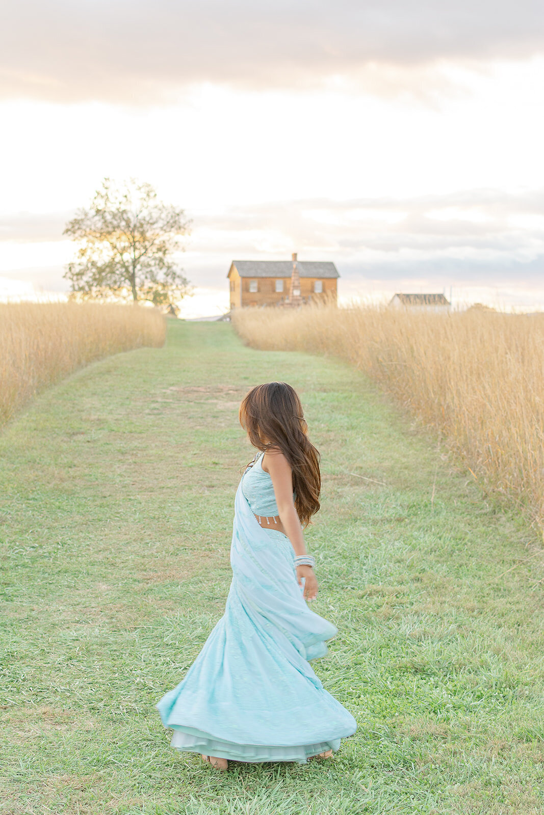 senior girl twirling in Centreville, VA
