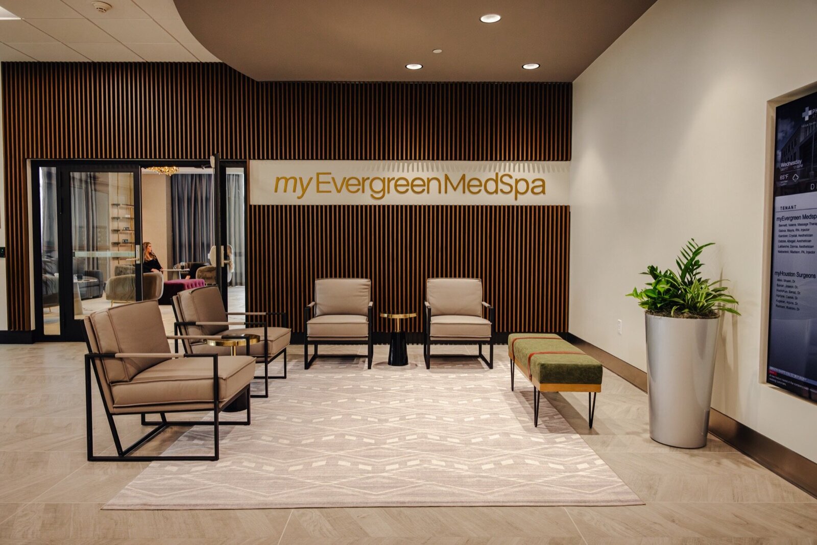 Reception and seating area at MyEvergreen MedSpa