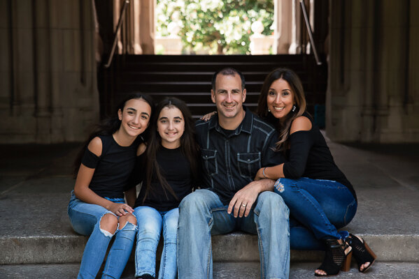 East Brunswick NJ Family Photographer Princeton University Black top blue jeans