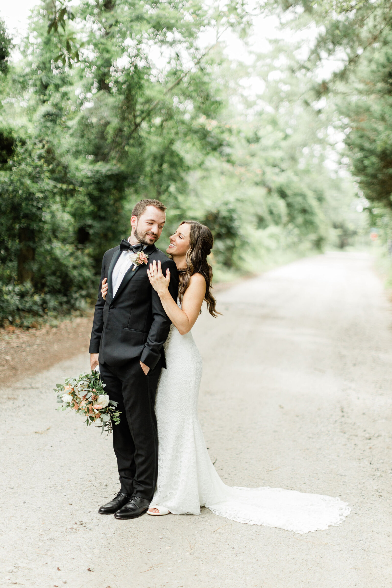 Wedding Photos on a Path | Wrightsville Manor, Wrightsville Beach NC | The Axtells Photo and Film