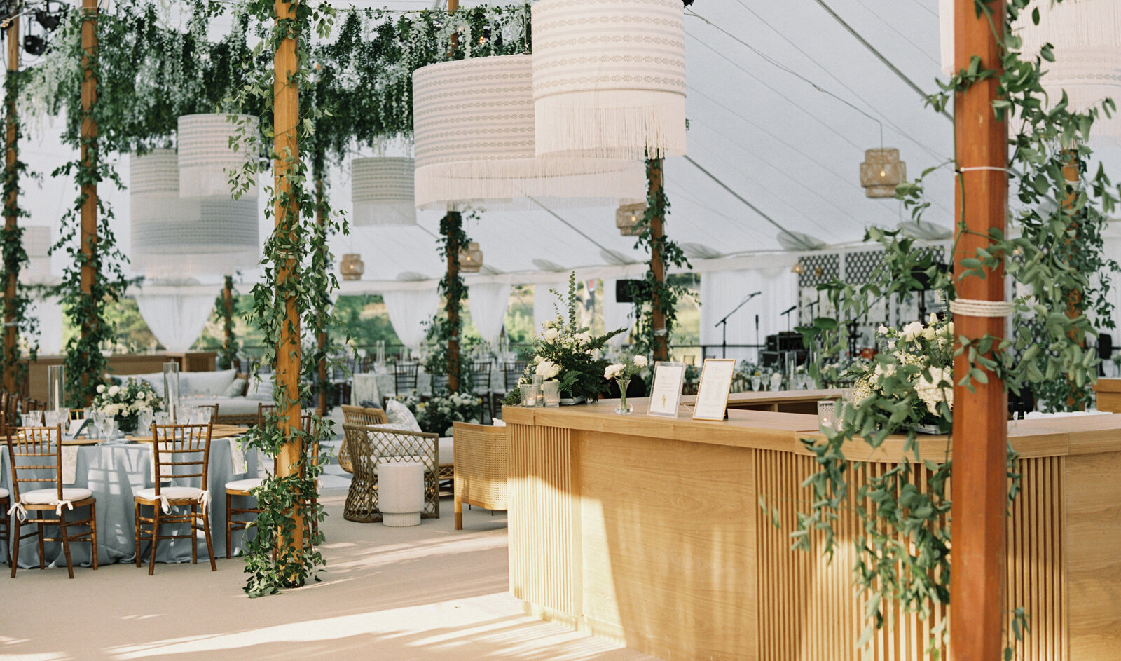 Immersive and Luxury Private Estate and Tented Wedding with Blue, Green and White Color Palette-29