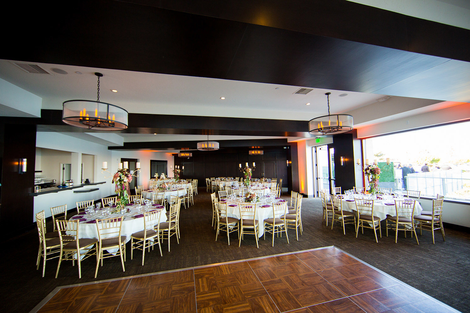 reception space with beautiful tables